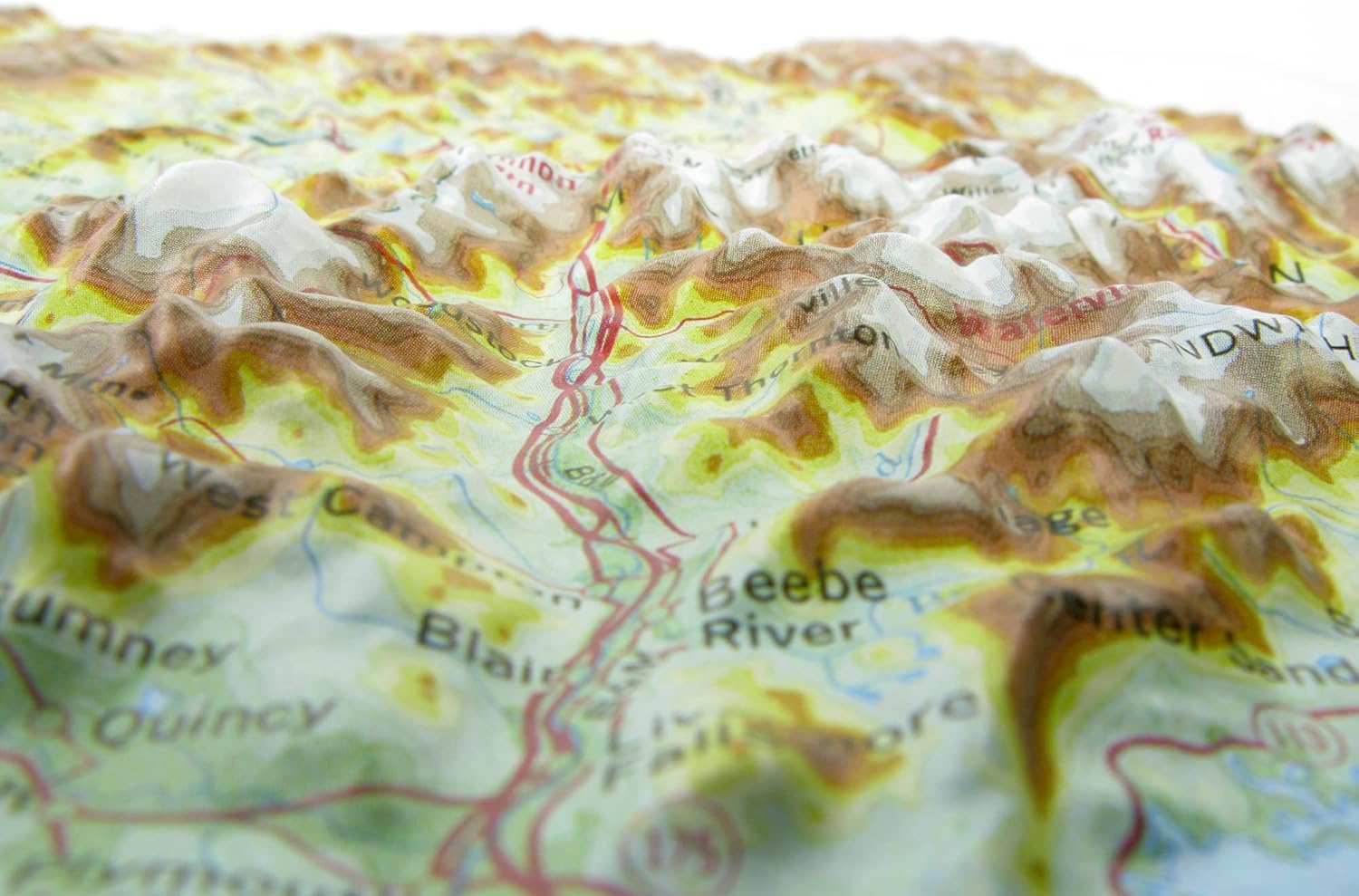 Hubbard Scientific 3D Vermont & New Hampshire Map | A True Raised Relief Map - You Can Feel the Terrain | Vacuum-formed Molded | 22.75" x 32.25" | Detailed Topography