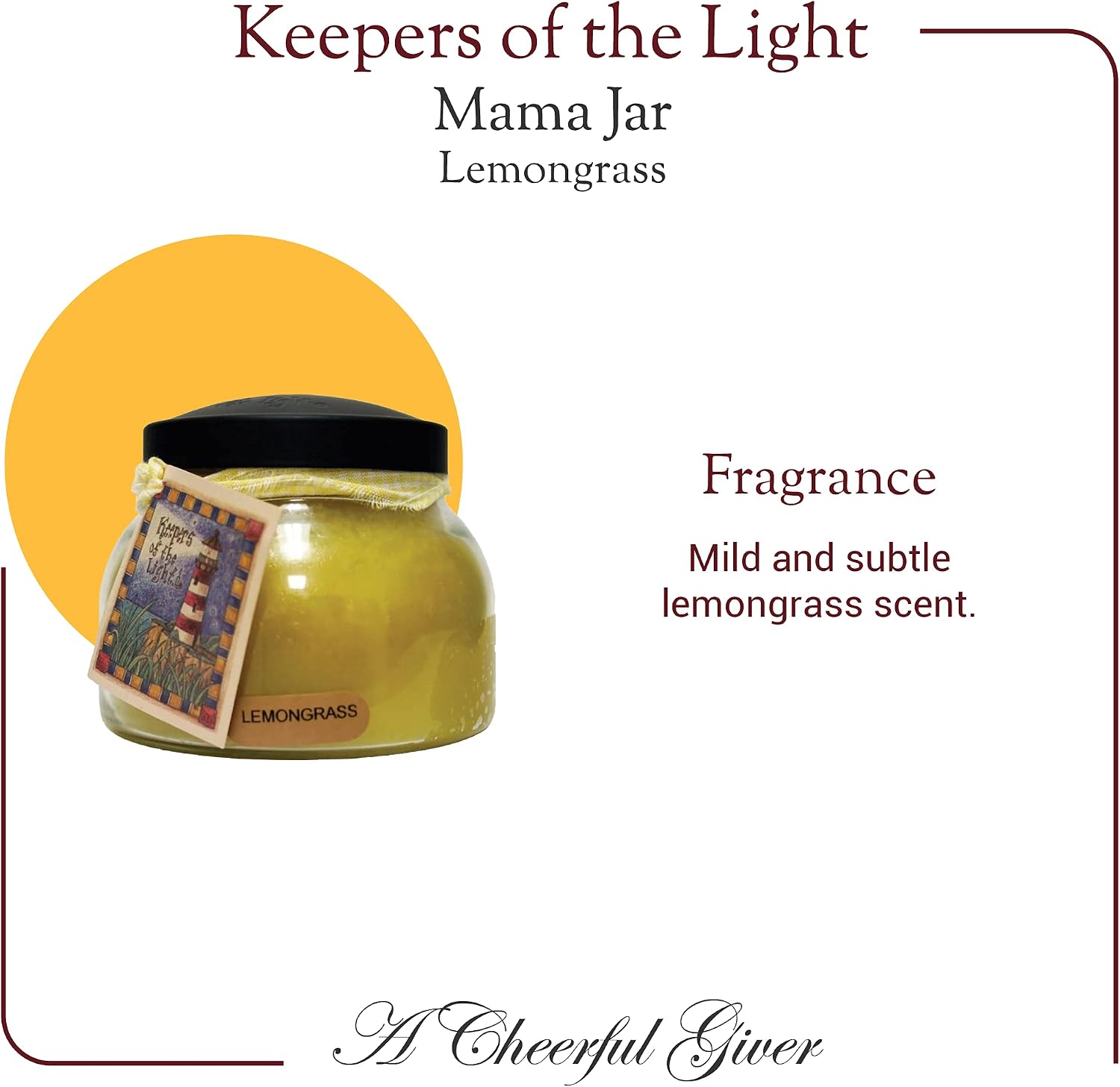 A Cheerful Giver - Cloud 9 Mama Scented Glass Jar Candle (22oz) with Lid & True to Life Fragrance Made in USA