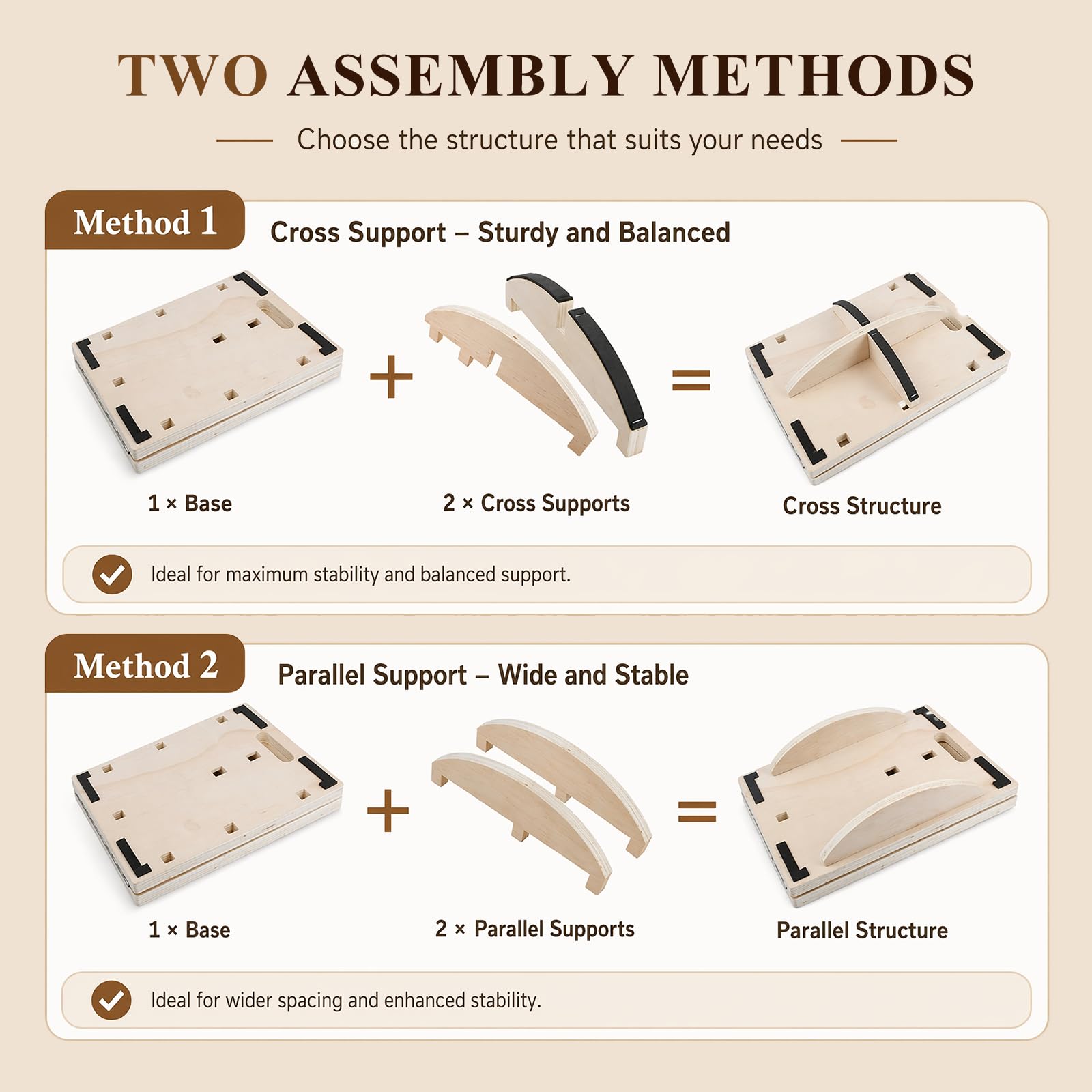 3 in 1 Tavola inclinata in legno,Balance Board con maniglia | Balance Board in Legno, Tavola Propriocettiva, con 4 angoli di inclinazione, per Allungare i Muscoli delle Gambe