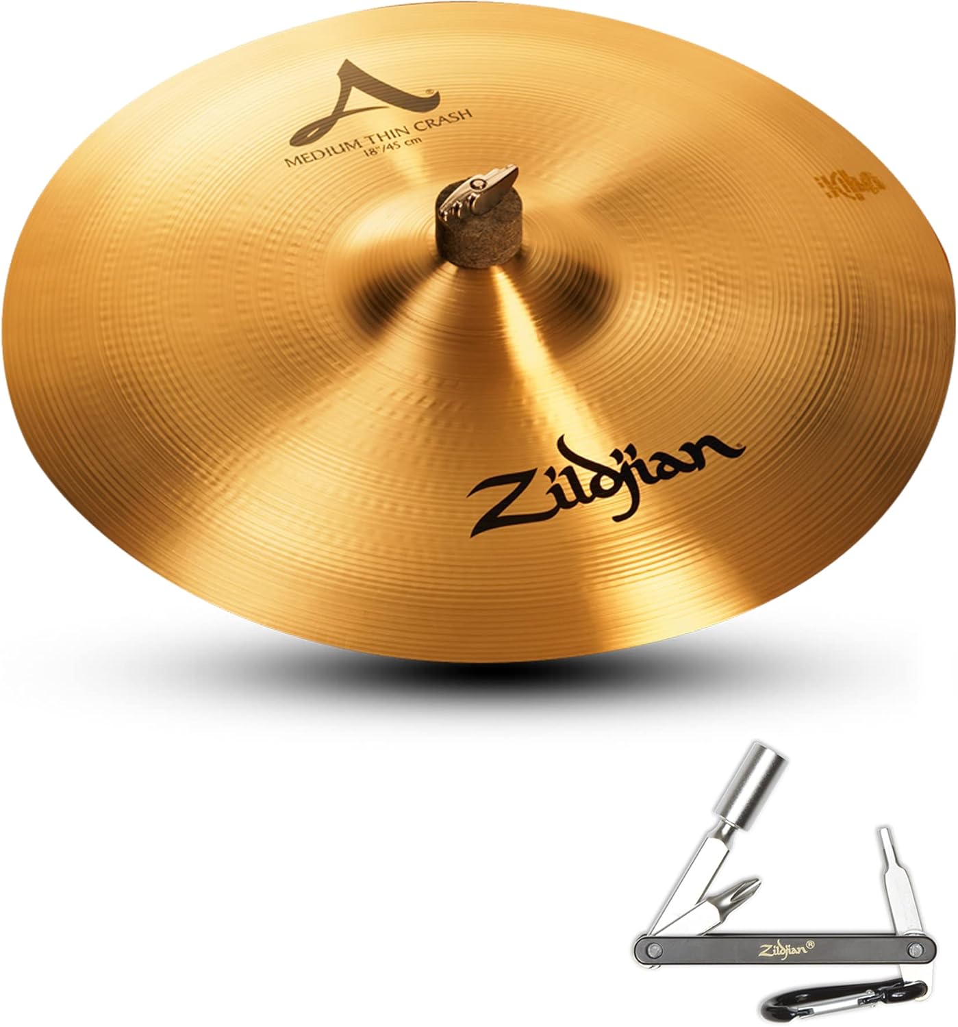 Zildjian A0232 18" Medium Thin Crash Cast Bronze Cymbal W/ Medium Bell Size New With ZKEY