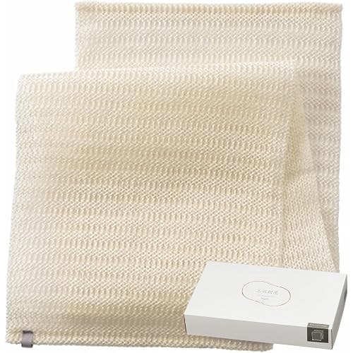aisen Japan – Japanese Silk Sericin Body Towel, Made in Japan Exfoliating Washcloth for Sensitive Skin, Gentle Cleansing Nylon Bath Towel, Moisturizing Sericin Protein, Soft Body Scrubber