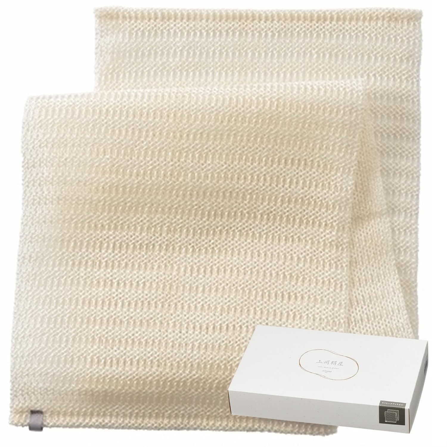 aisen Japan – Japanese Silk Sericin Body Towel, Made in Japan Exfoliating Washcloth for Sensitive Skin, Gentle Cleansing Nylon Bath Towel, Moisturizing Sericin Protein, Soft Body Scrubber