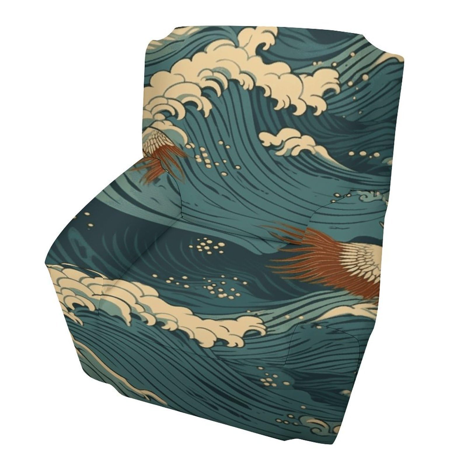 Fekiloot Style Japan Wave Wallpapers Couch Cover Sofa Cover Sofa Slipcover