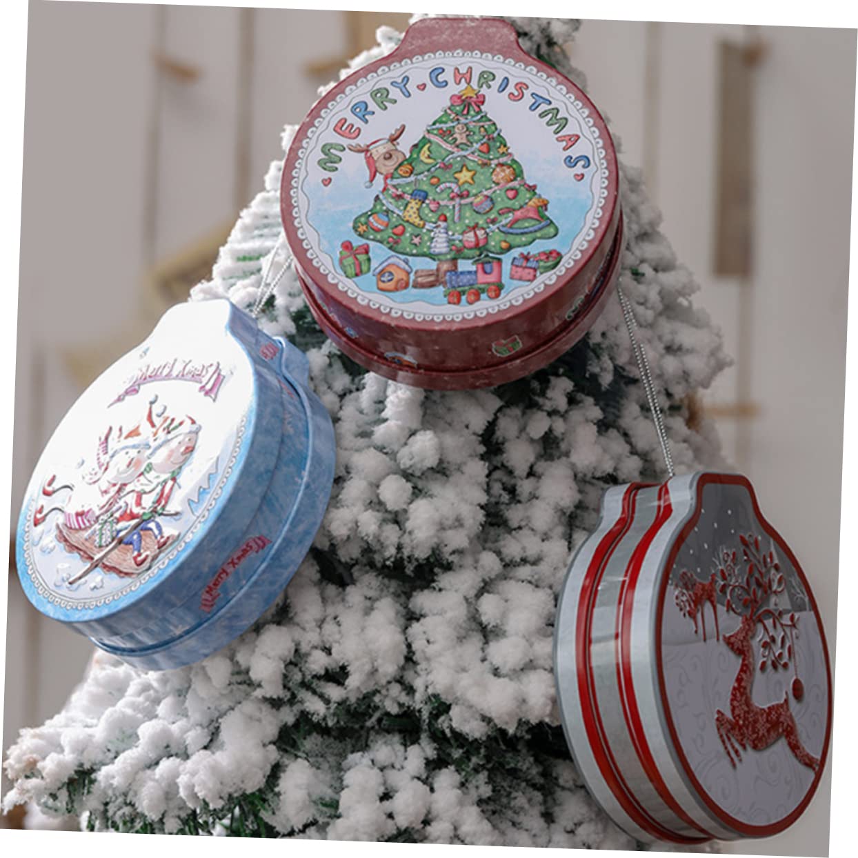 Cajas De Lata Navideñas, Pack De 8 Unidades Con Tapas, Para Guardar Galletas, Dulces O Como Decoración