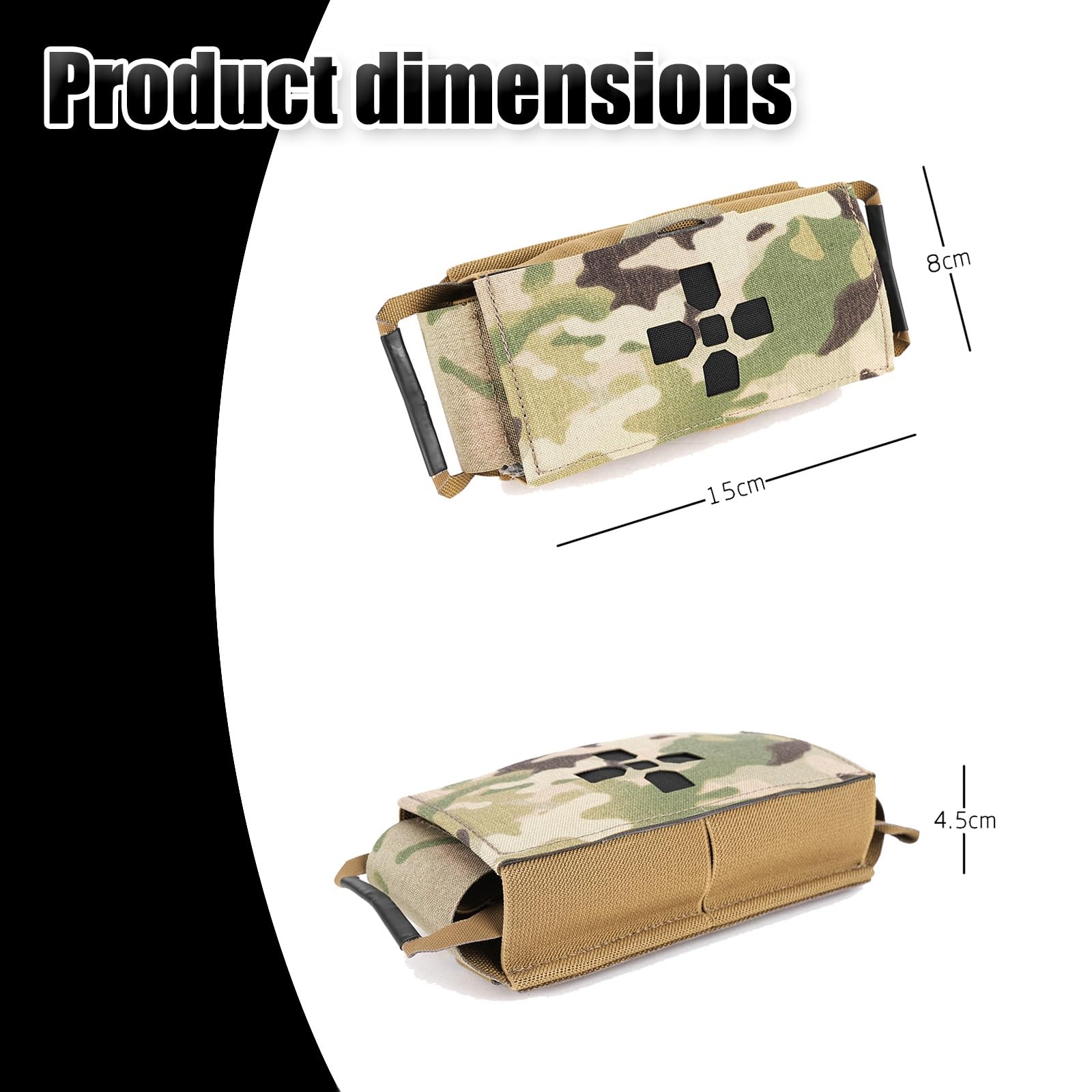 Bolsa Médica Táctica IFAK, Bolsa de Primeros Auxilios para Traumatismos con Sujeción Rápida para El Cinturón, para Acampada Caza y Supervivencia Al Aire Libre