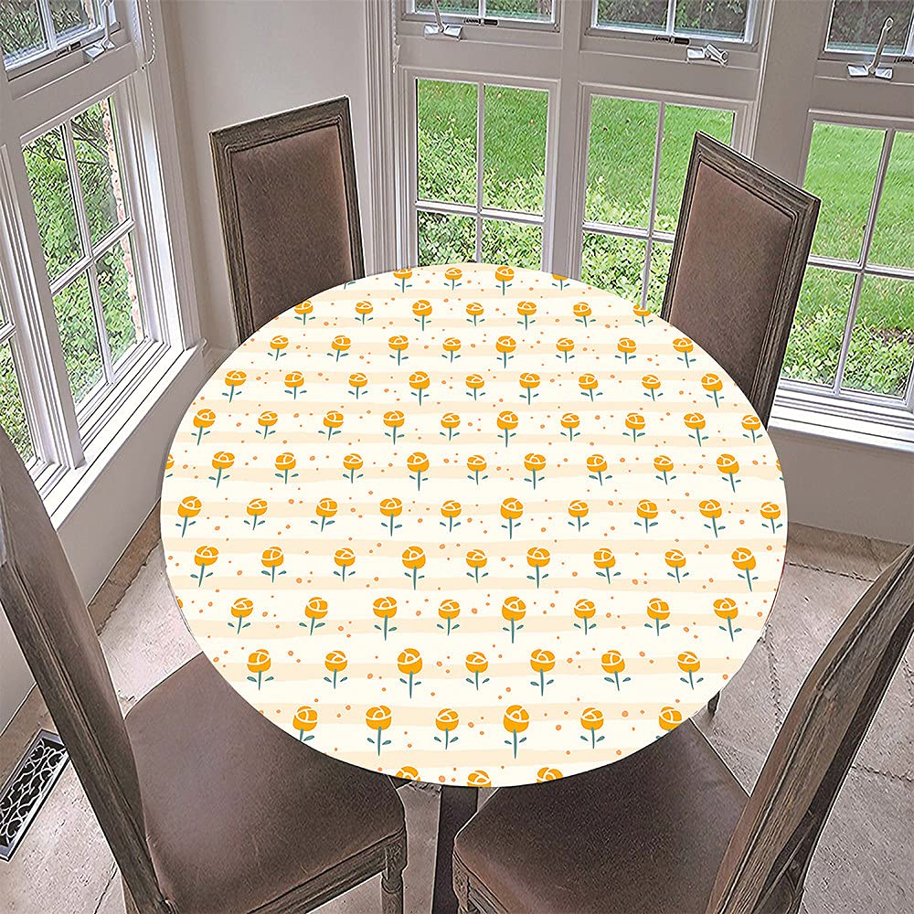 Nappe Ronde FANSU Vert Clair 100cm - Polyester Imperméable, Anti-tache, Avec Bord élastiqué