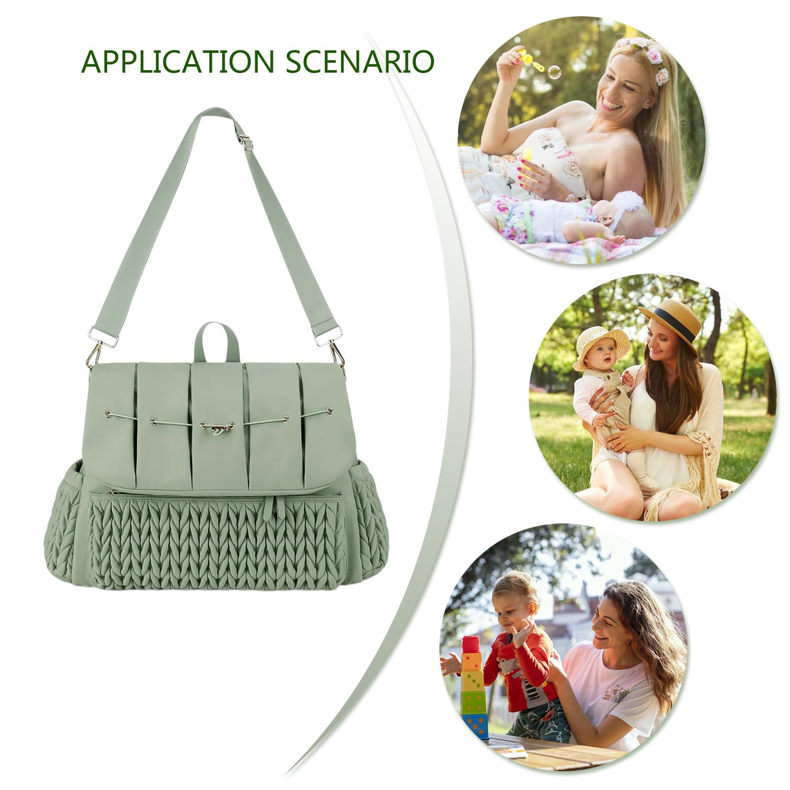 Borsa per pannolini multifunzionale zaino con fasciatoio borsa per pannolini da viaggio pieghevole di grande capacità borsa per pannolini multifunzionale