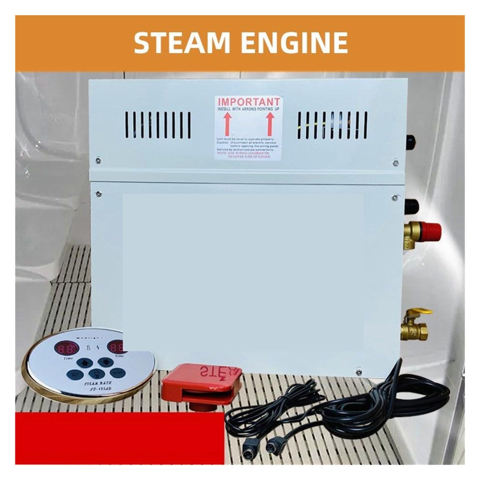 Generator pary do sauny domowej i komercyjnej, cyfrowy wyświetlacz kotła do łaźni parowej z lekką sauną(4.5KW 380V)