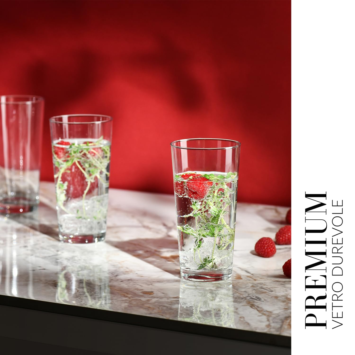 Krosno Alto Bicchieri Acqua Succo Vetro | Set di 6 | 380 ML | Collezione Pure | Ideale per la Casa, Ristorante e Ricevimenti | Adatto alla Lavastoviglie