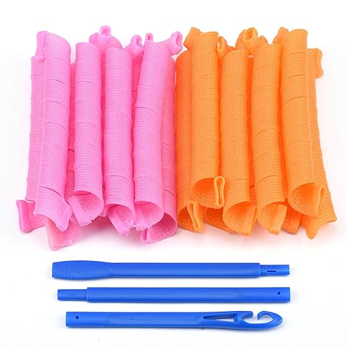 Miniatura 8 de Orgrimmar Kit de 30 rizadores de pelo para cabello mediano, rizos de cabello sin calor con gancho para peinar, rulos mágicos de 17.7 in17.7