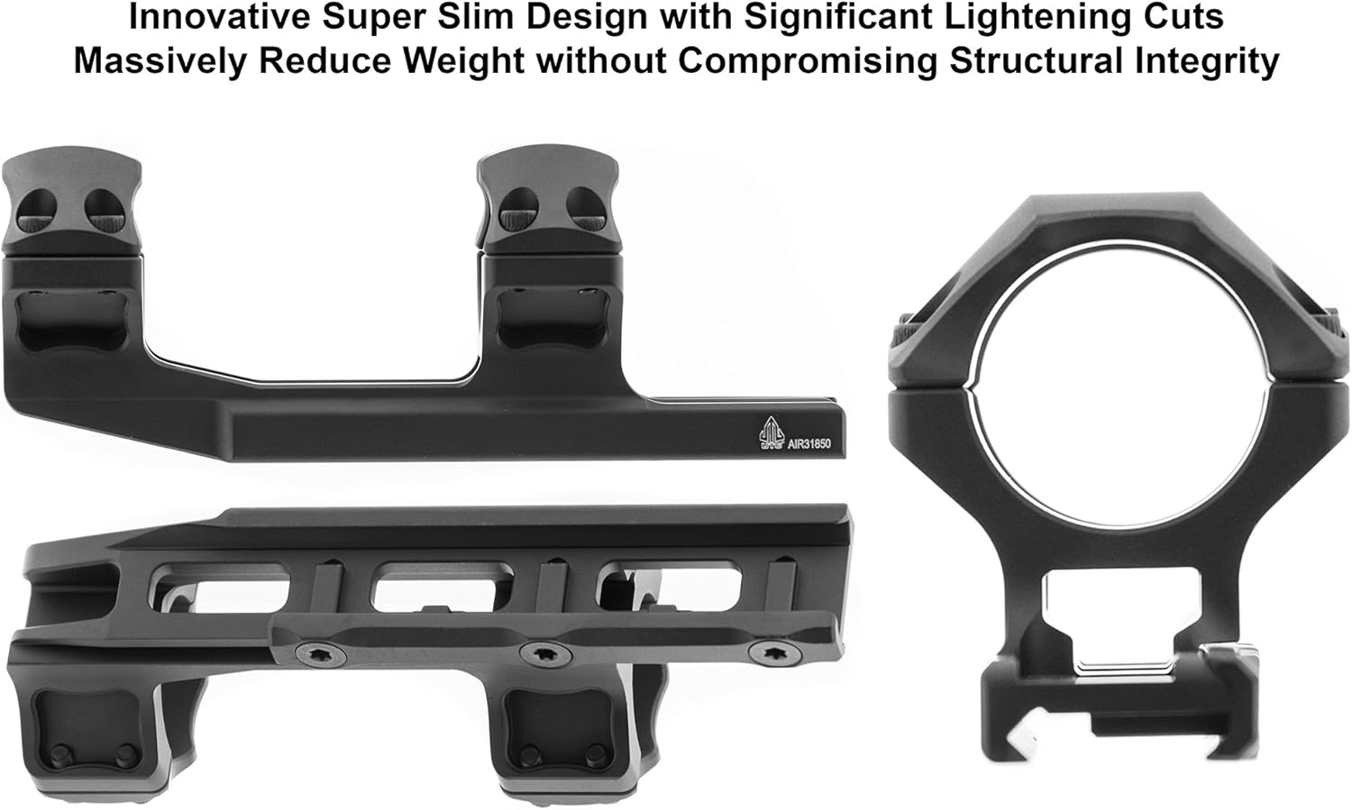 UTG unisex adult UTG ACCU SYNC 30mm Medium Pro 50mm Offset Picatinny Rings, Matte Black, Medium US