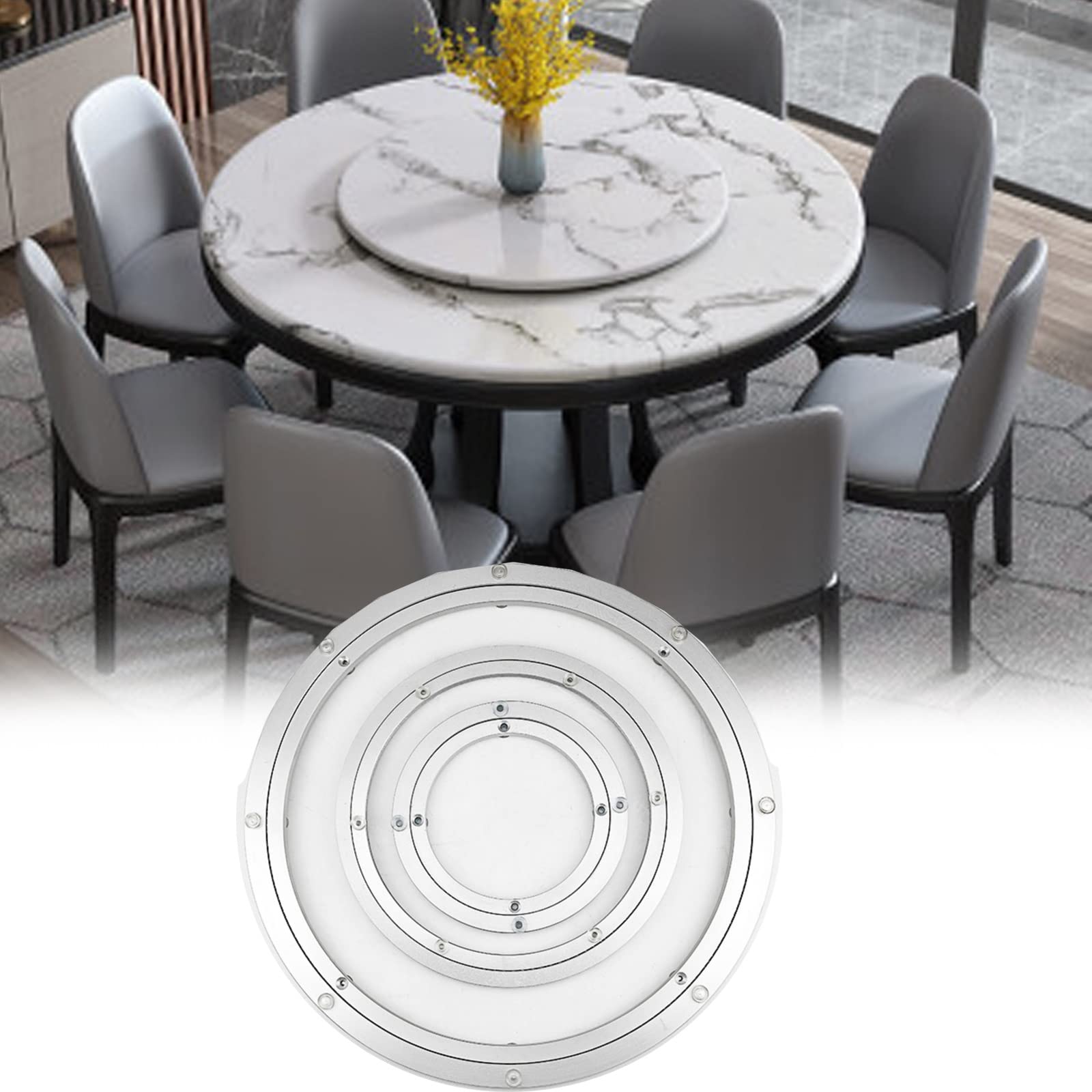 WORDFUN Aluminiumlegierung Drehkranz Die Lager Drehteller Runder Drehscheibe Drehkranz 360°Drehbare Für Restaurant, Esstisch, Kuchendekoration, TV-Monitorständer