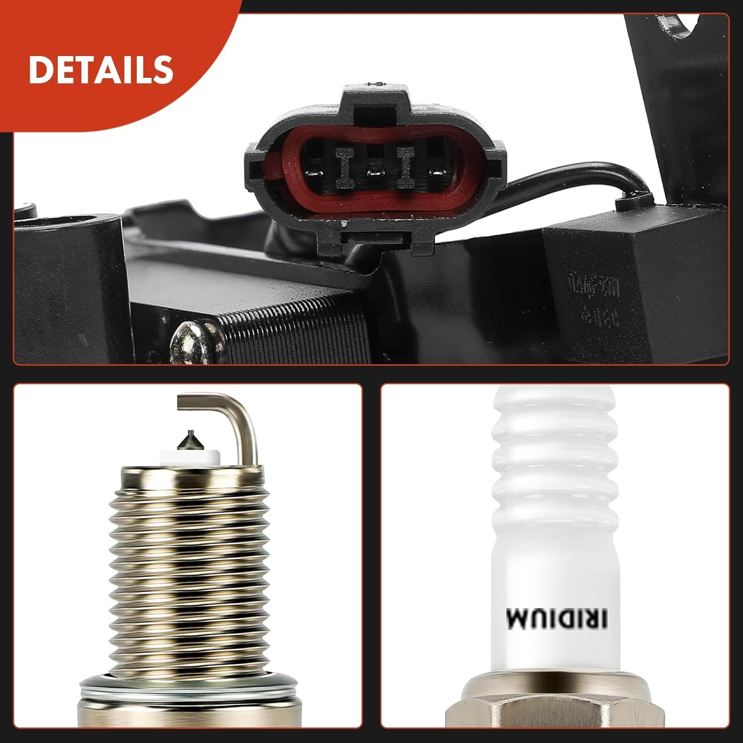 A-Premium 1x Ignition Coil Pack and 4x Iridium Spark Plugs Compatible with Hyundai Accent 1995 1996 1997 1998 1999, 1.5L