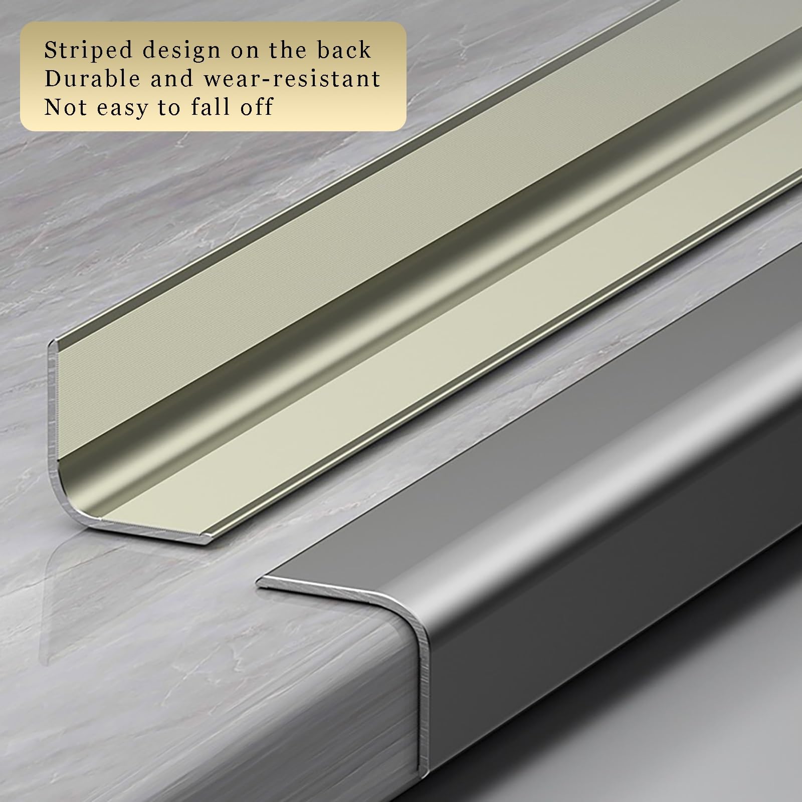 Protectores de esquina de 100 cm x 3 unidades de protectores de seguridad de esquina de aluminio para evitar arañazos y daños, perfecto para el hogar, la oficina y el uso industrial (champán