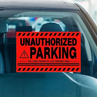 Joyfulmap 100Pcs Super No Parking Stickers - Hard to Remove, Final Notice Tow Warnings, 8x5 in, Red