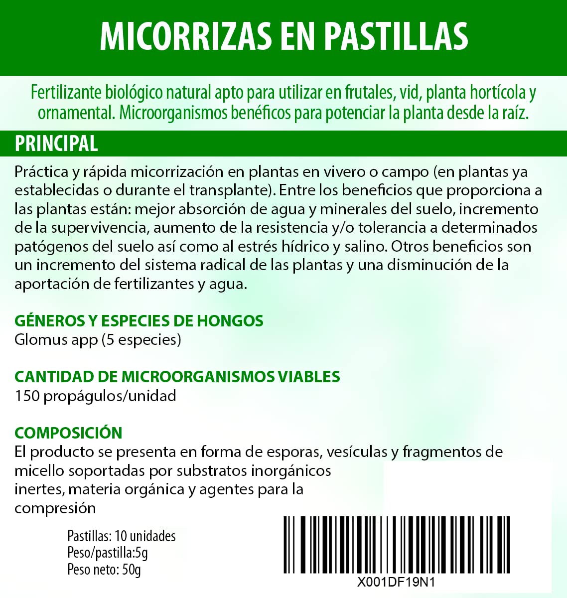 Mykorrhiza in Tabletten - Packung mit 50