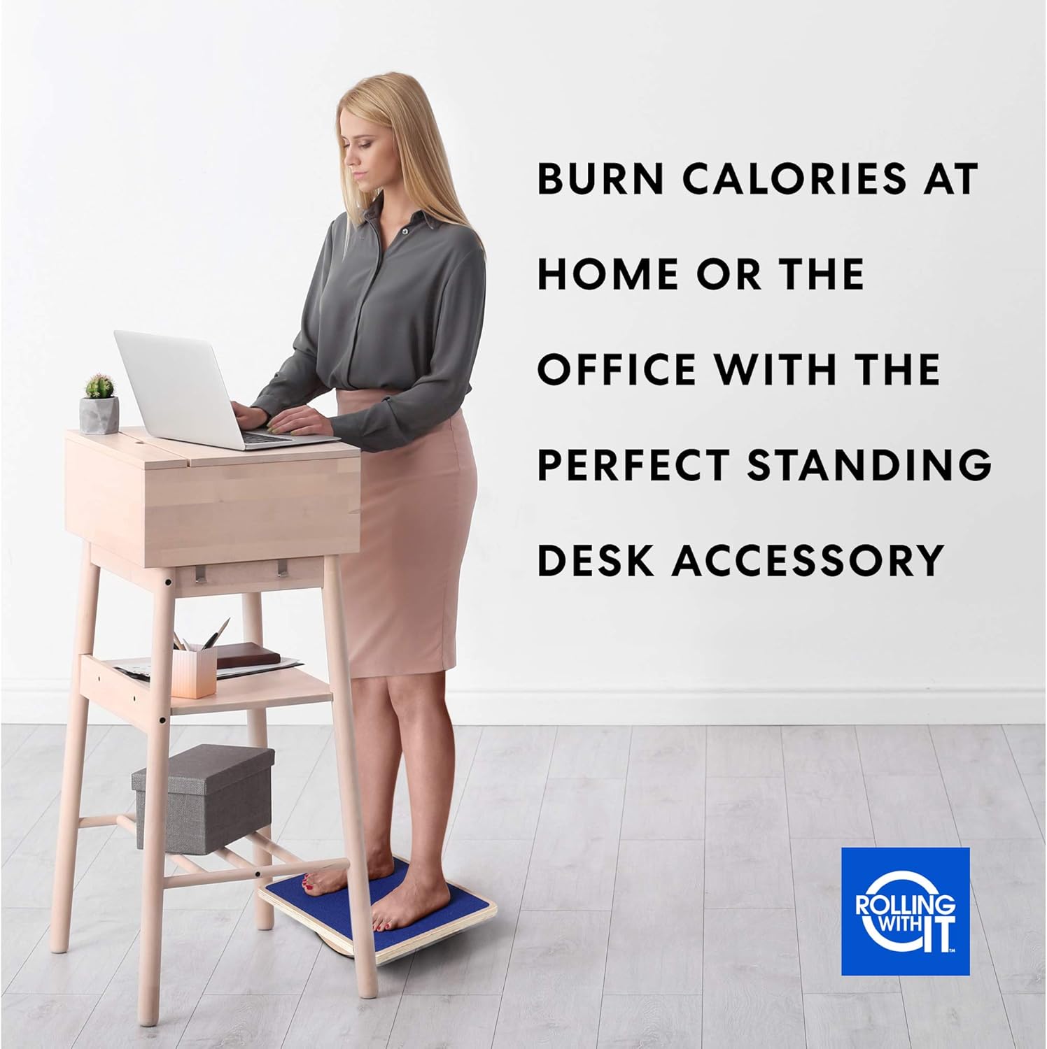 Rolling With It Professional Balance Board, Wooden Rocker Board, Standing Desk Accessory - Core Strength, Flexibility, Posture, Stability - Balancing Trainer - Non-Slip Platform - for Adults and Kids : Sports & Outdoors