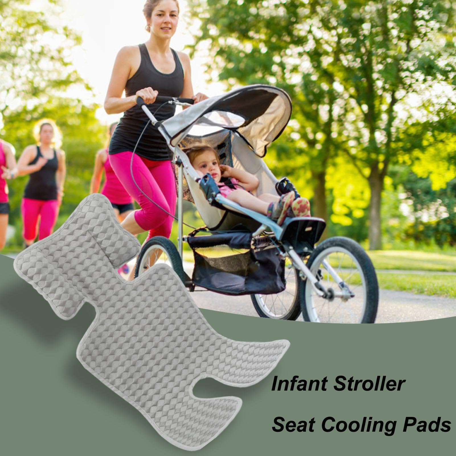 Cuscino refrigerante in gel per seggiolino auto, passeggino, tappetino rinfrescante con ghiaccio, cuscino di raffreddamento per passeggino, fodera per carrozzina, fodera per seggiolone per bambini