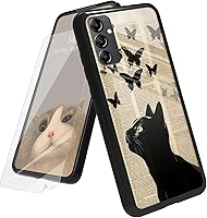 Vista 29 de Funda para Samsung Galaxy A12 5G con protector de pantalla, parte trasera de vidrio templado + TPU de silicona suave que absorbe los golpes