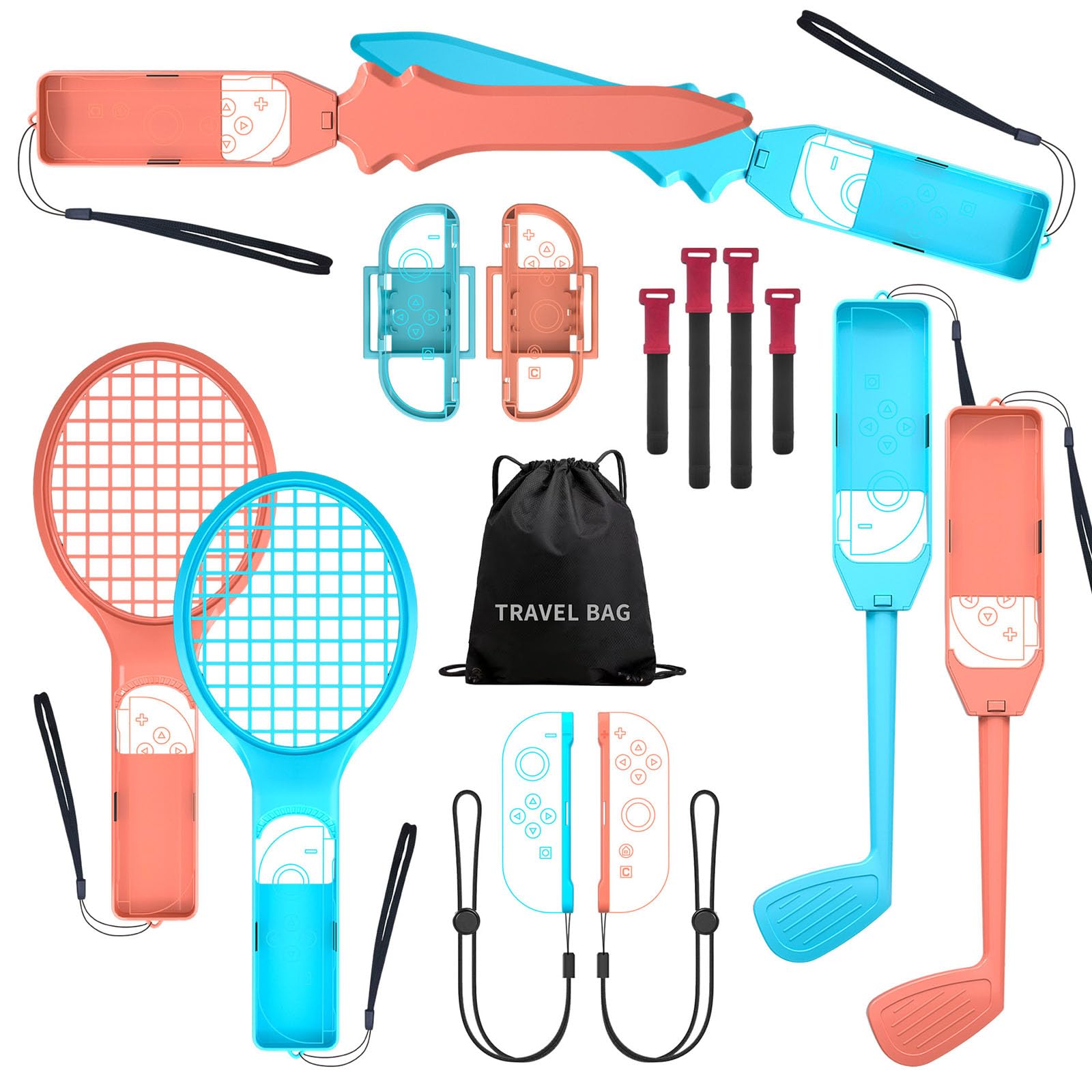 NS2 All-Inclusive 15 in 1 Sensore di Movimento Sport Kit Attivo e Interattivo Gaming Entertainment Player Sport Pack per gli appassionati di gioco