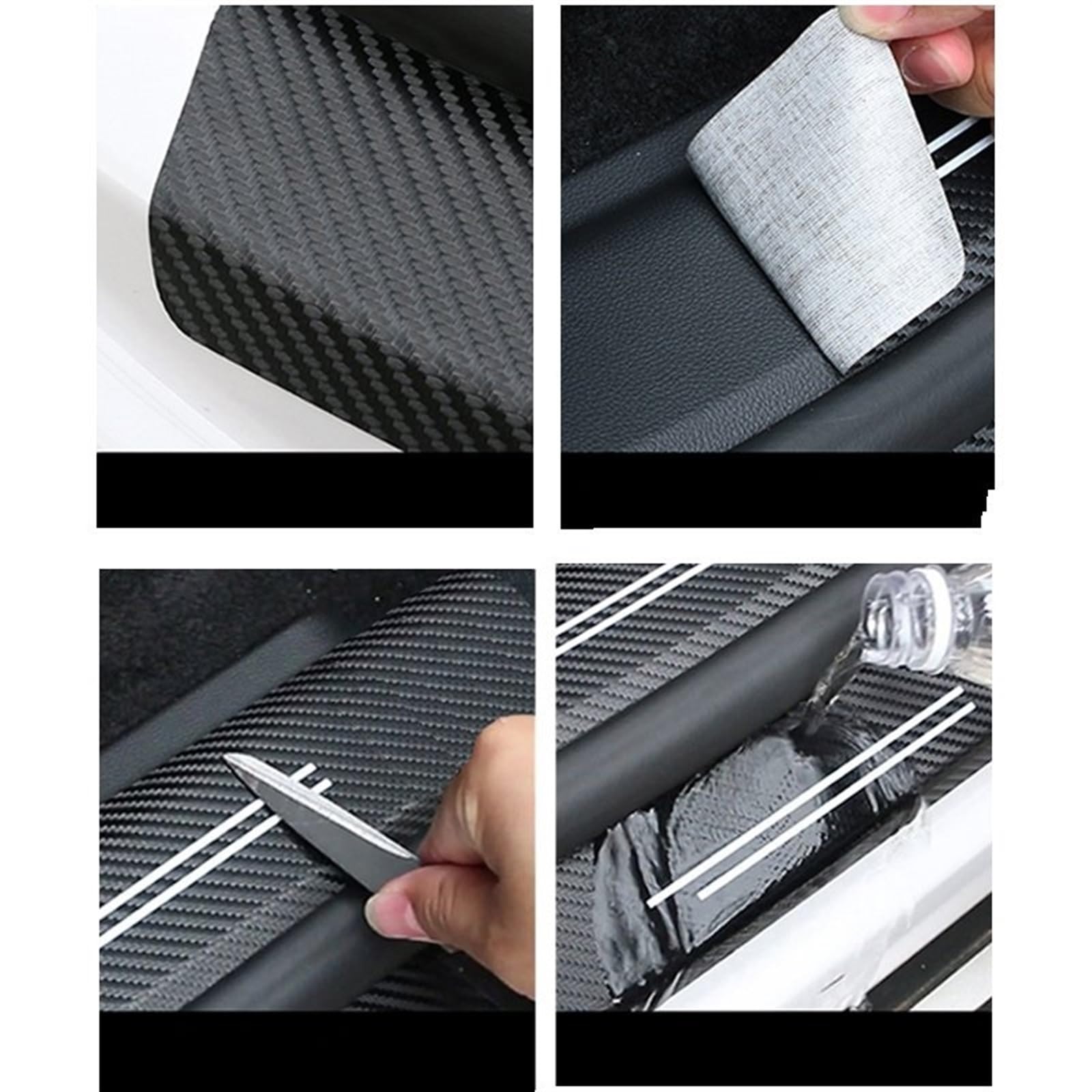 Tira Protectora de Parachoques Adhesivo Protector de Placa protección Parachoques Maletero Trasero Cuero Fibra Carbono para umbral Puerta para BMW X1 E84 F48