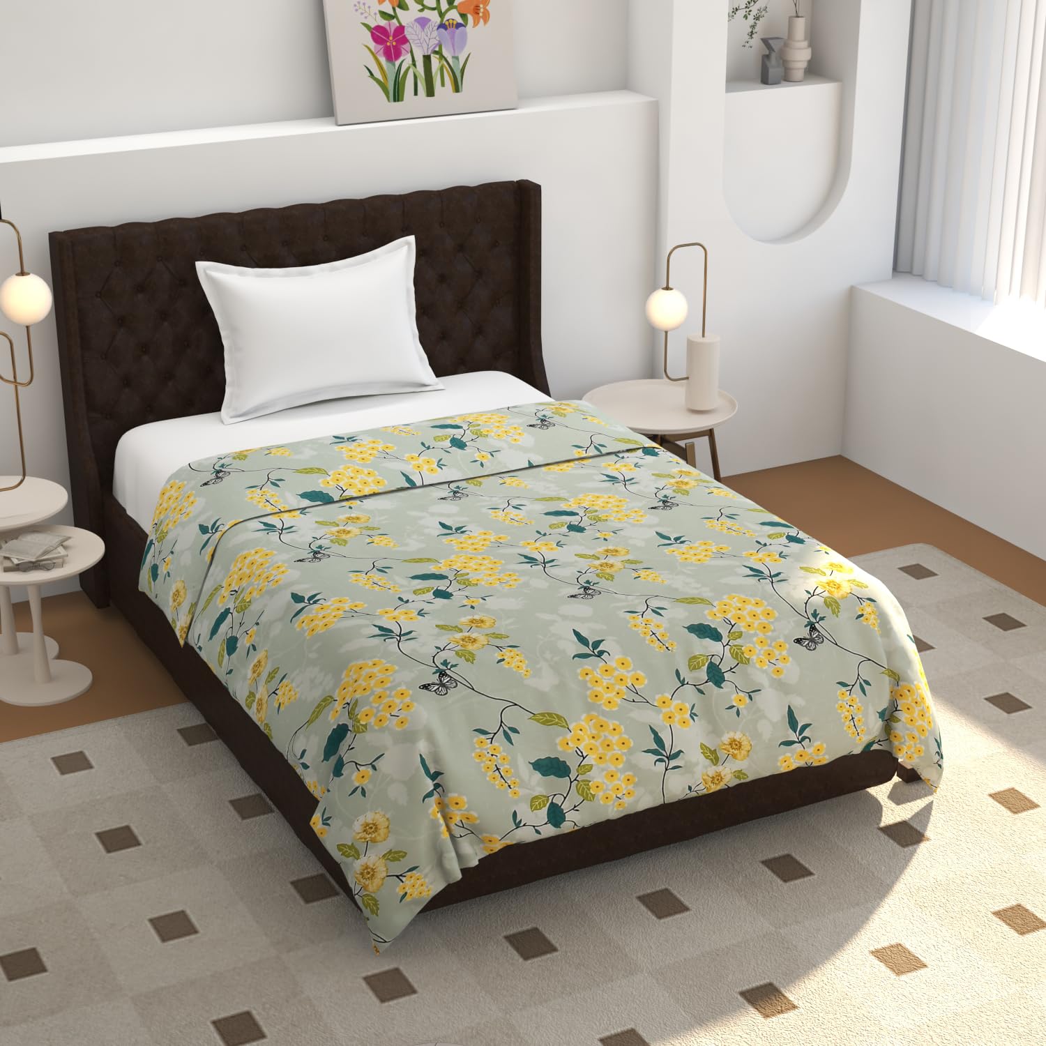 Home 210TC Premium Collection of Bedsheets and Duvet Covers for Single Bed and Double Bed Bedsheet/Bedcover/Quilt/Comforter/Rajai Cover. (Design: 04, Single Duvet Cover)-image-16