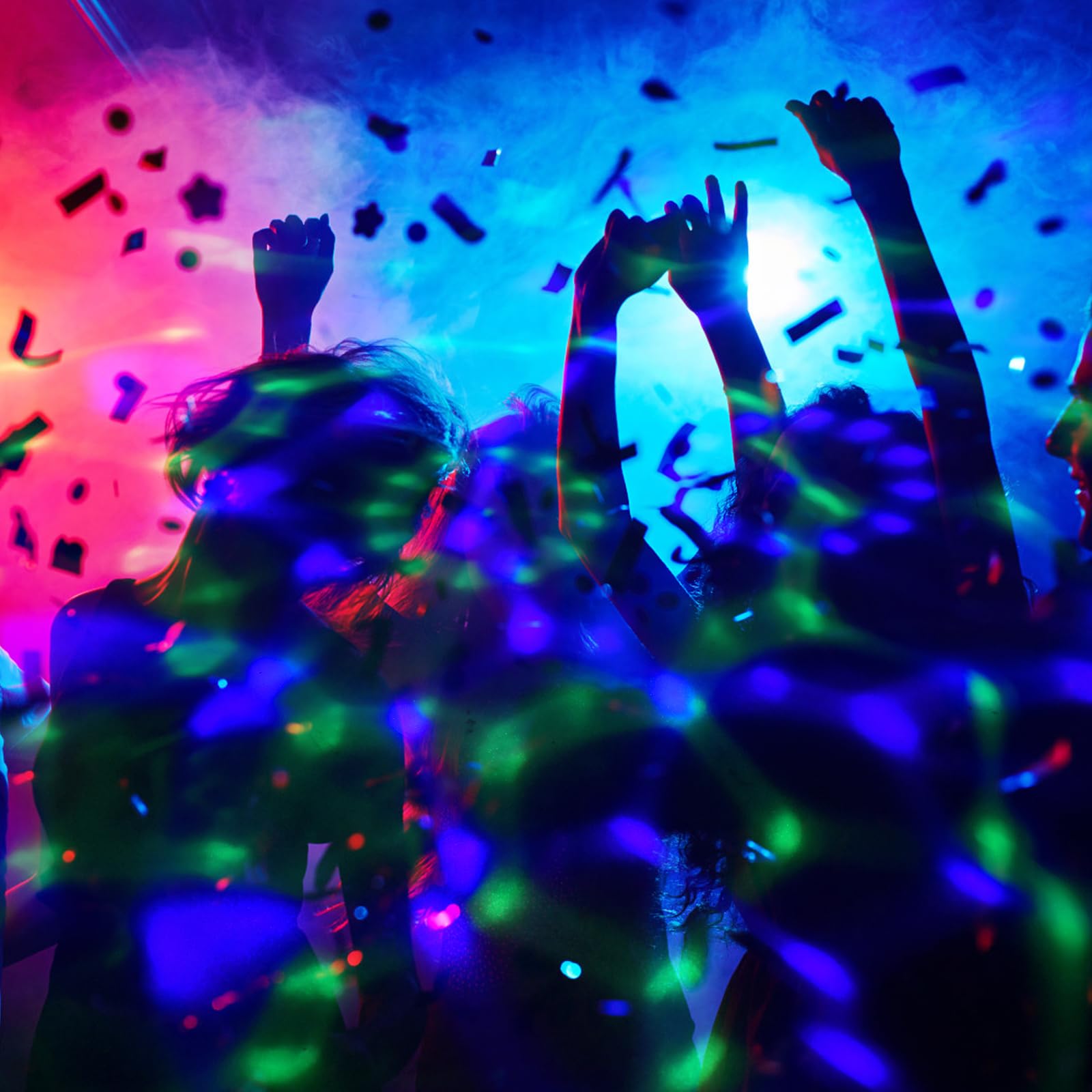 Mini bola de discoteca, 2 unidades de luces de discoteca de 5 V, luces LED para fiestas de discoteca, controladas por música, USB tipo C, DJ Strobe Ball Lights con luz nocturna para niños, fiestas,