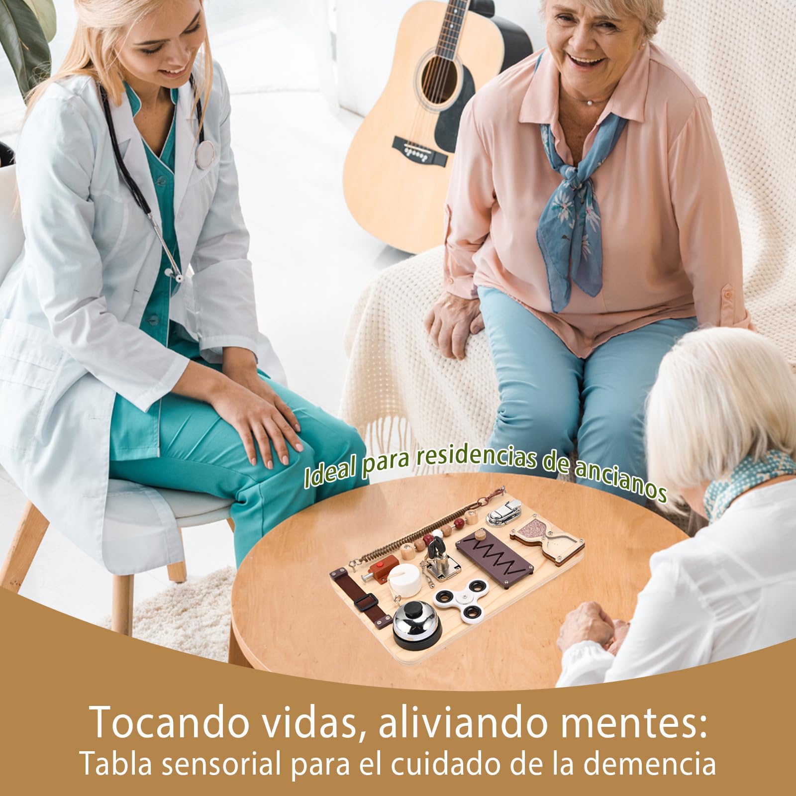 Busy Board Montessori para Adultos con Demencia y Alzheimer – Actividades para Mayores, Entrenamiento y Juegos de Memoria – Juguete sensorial para TDAH, Autismo y manejo del estrés