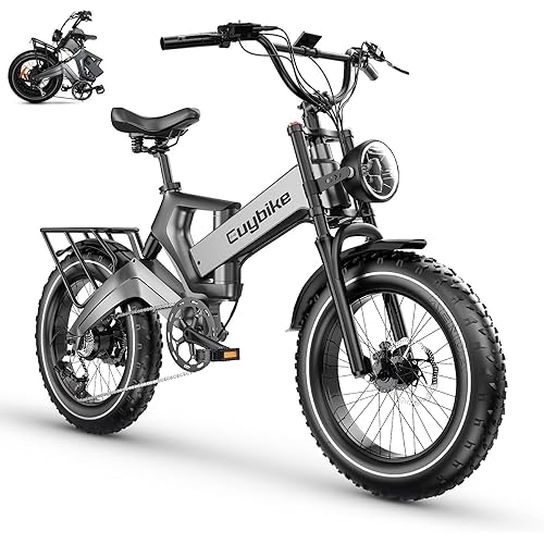 1500W Peak Electric Bike for Adults, 48V 25AH Removable Battery, 30+MPH, 80-100Miles Long Range Foldable Electric Bike, 20"x4.0" Fat Tire, Magnesium Alloy All Terrain Ebike, Hydraulic Disc Brake