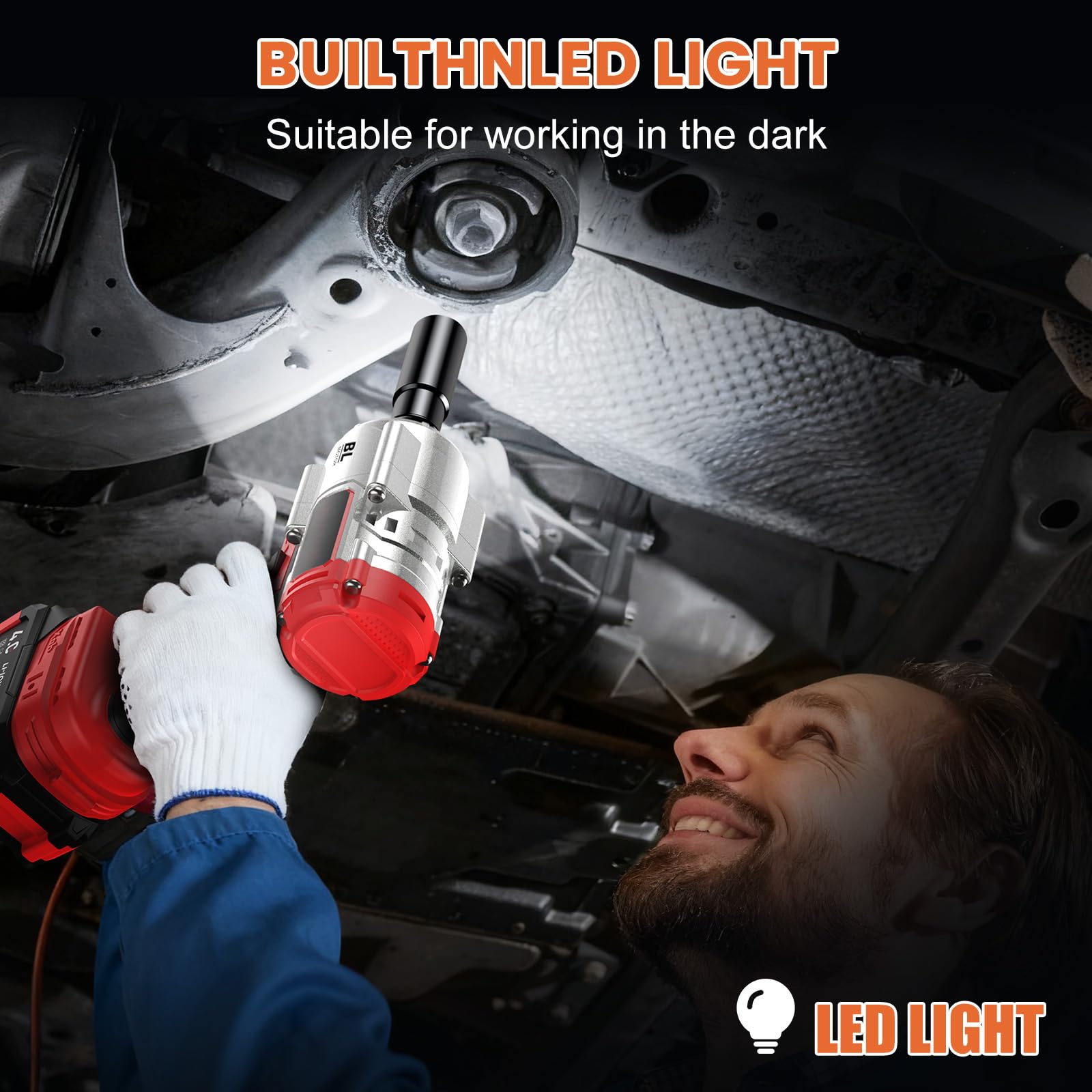XIAZIR Llave de impacto a bateria 1200 N·m 3-en-1 / Atornillador de Impacto/Taladro de Impacto – Alto Par 1/2" con Motor Brushless, 2× Baterías 4.0Ah, Vasos, Brocas y Puntas