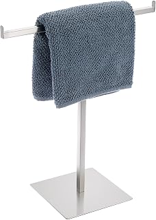 Sumnacon Hand Towel Holder, Free-Standing Stainless Steel Towel Rack for Hand Face Dish Towel Washcloth Drying,Adjustable Hand Towel Stand for Bathroom Vanity Kitchen Sink Countertop,Silver