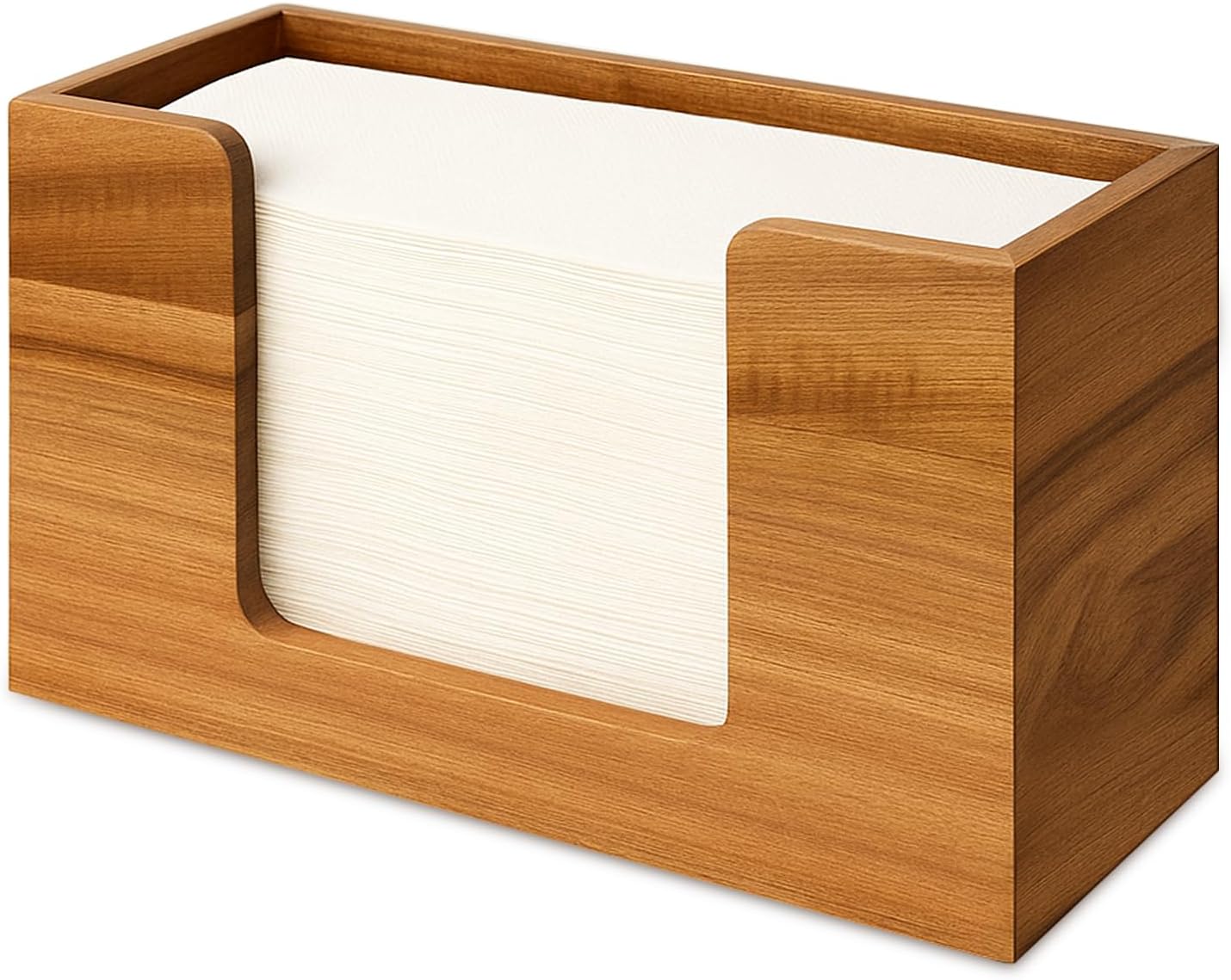 Acacia Wood Paper Towel Dispenser Countertop Wooden Paper Towel Holder for Bathroom Kitchen Napkin Holder Counter Multifold C-Fold Z-Fold Trifold Hand Towels Dispenser for Toilet Restroom