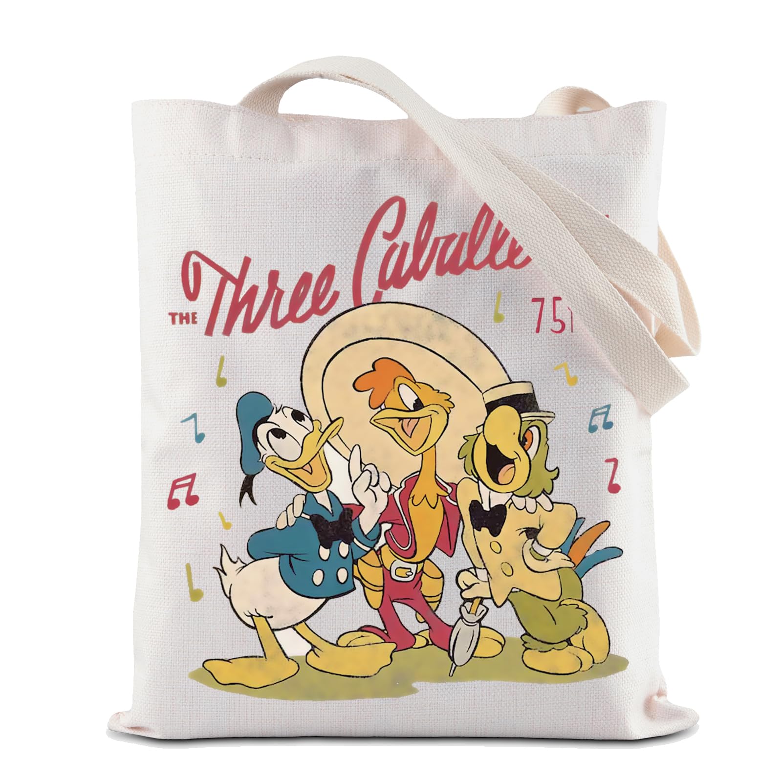 ZJXHPOThree Caballeros Tote Bag Magic Kingdom Trip Reusable Grocery Shopping Bag Mexico Travel Shoulder Bag