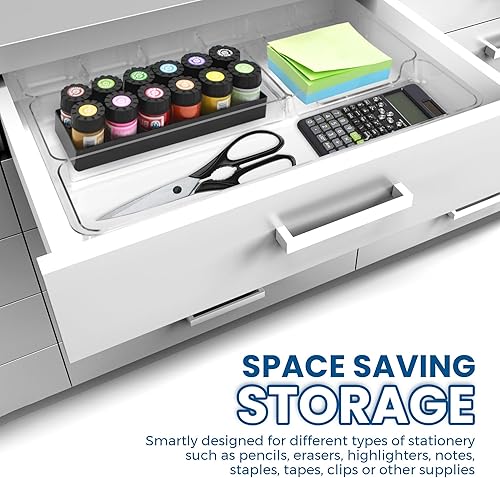 Miniatura 6 de Manaloom Bandeja organizadora de cajones de escritorio con 9 compartimentos de almacenamiento, para el hogar y la oficina, organizadores de cajones