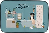 Vista 226 de Caroline's Treasures CK7824DDM - Tapete absorbente para secado de platos con diseño de bulldog inglés, rojo y blanco, para encimera de cocina, 14 x