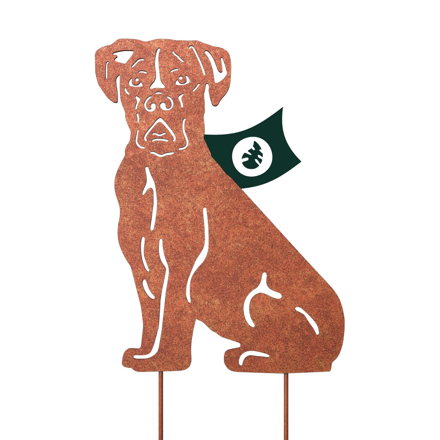 VERDOBA Boxer Gartendeko Rost - Boxer Hund Gartenstecker Rost - Rostdeko für Garten - Deko Hundefiguren aus Eisen mit Rostpatina - Rostdeko Gartendeko - Deko für den Garten, Balkon & Terrasse