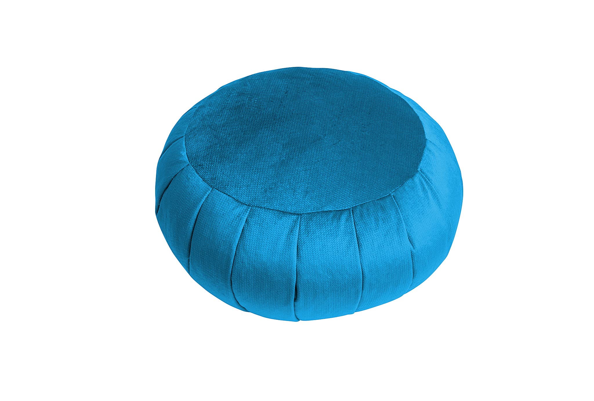 Cuscino Da Yoga Meditazione Zafu Rotondo In Velluto Riempito Con Grani Di Grano Saraceno Turchese