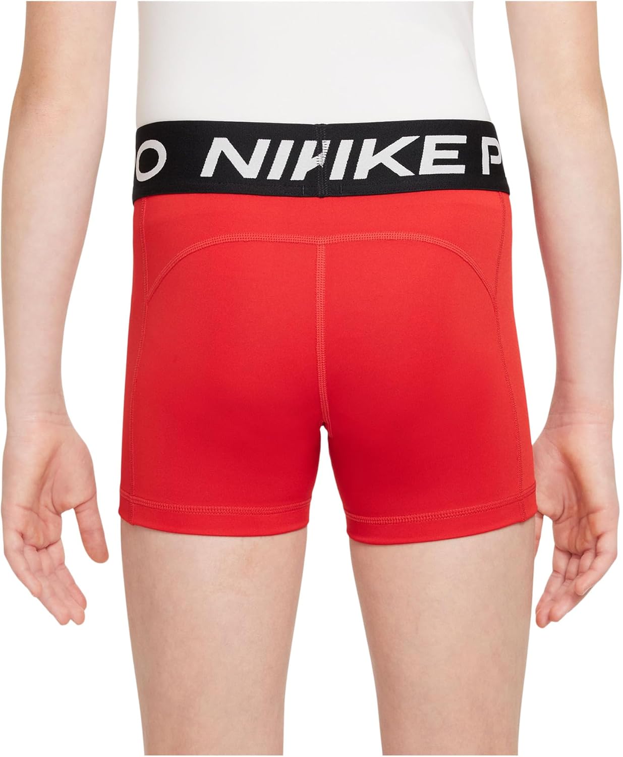 Nike Girls Pro Shorts (Little Kid/Big Kid) University Red/White M Big Kid - Image 2