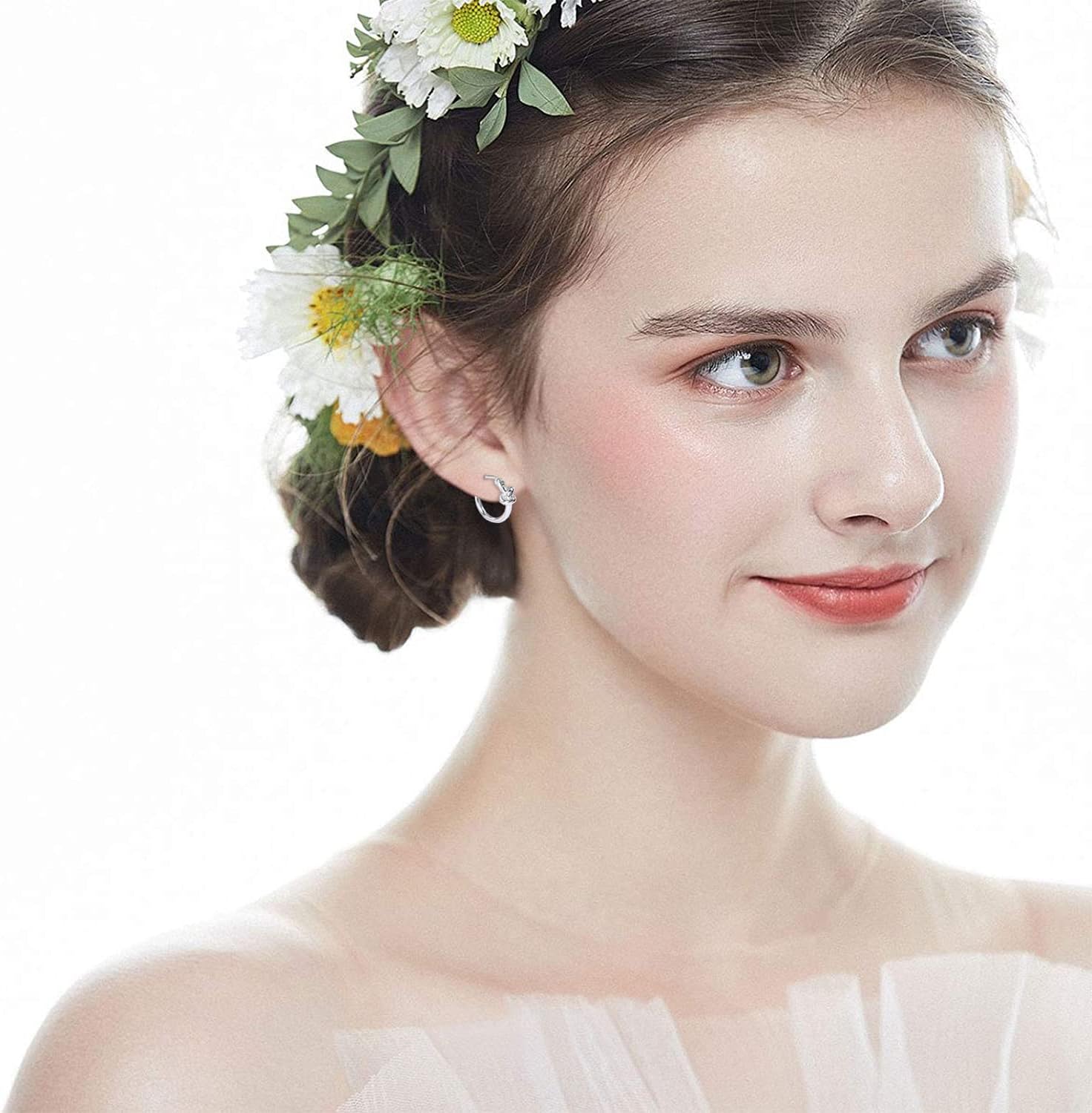 AoedeJ 925 Sterling Silver Hoop Earrings, High Polished Round Tiny Click-Top Hoop Earrings, Small Clasp Hoop Piercing Earrings - Image 7