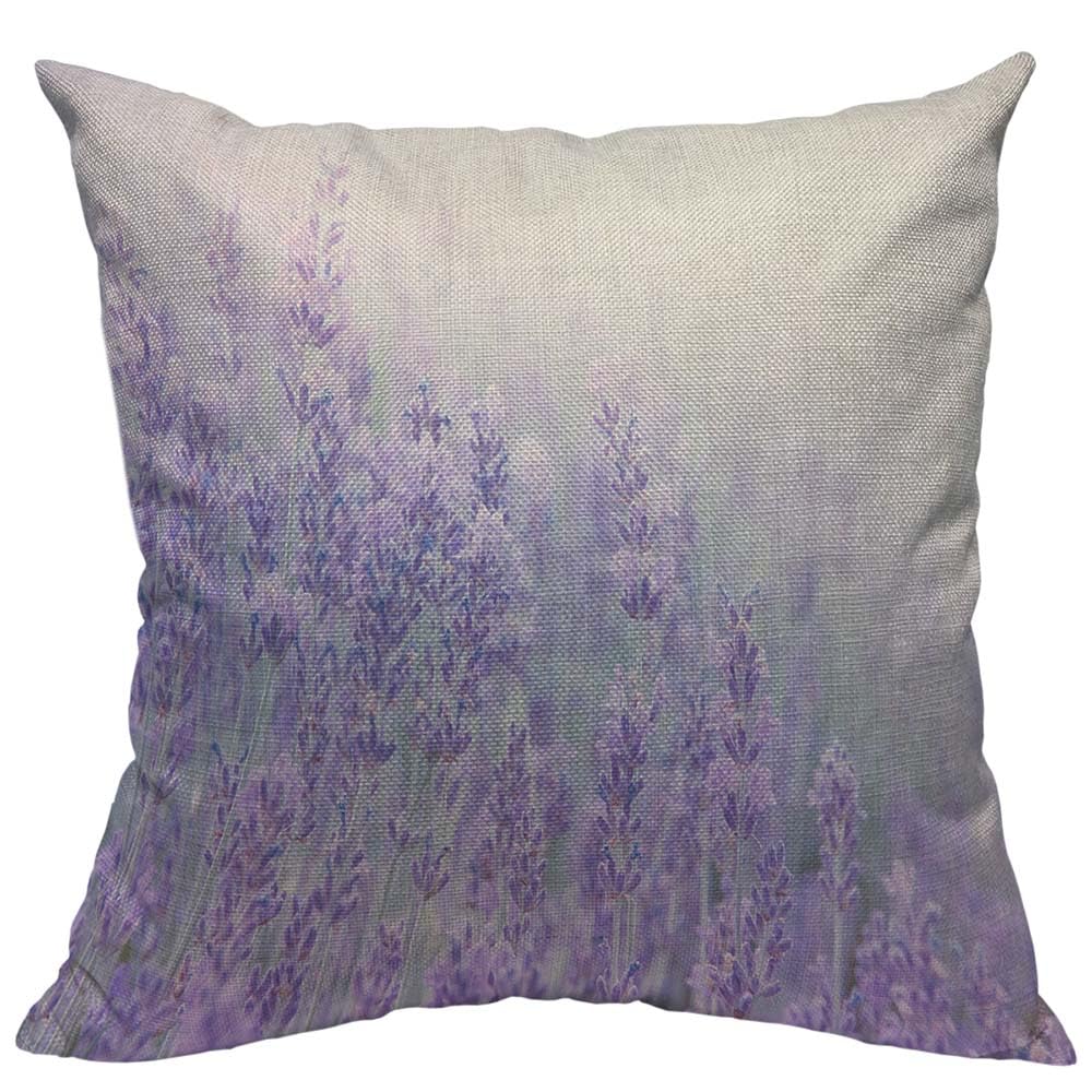 TKS MITLAN Lavender Flowers at Sunlight Throw Pillow Case Cushion Cover Pastel Colors and Blur Background Linen Couch Bed Sofa Car Waist Cushion Cover