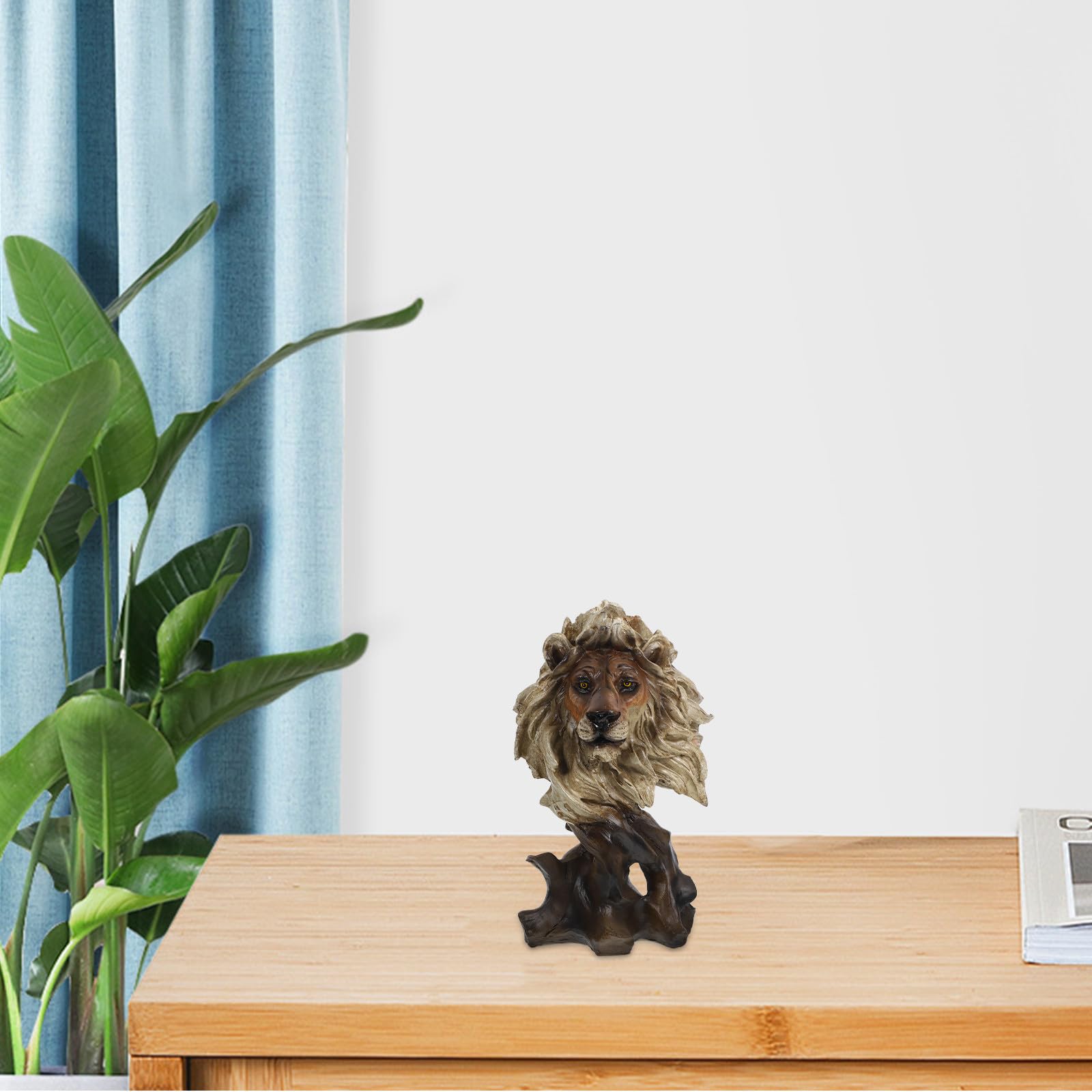 BETOOKY Löwenkopffigur mit Abstraktem Design aus Kunstharz als Kreative und Realistische Dekoration Elegante Tischdeko für Büro und Wohnzimmer für Geschenk und Sammler