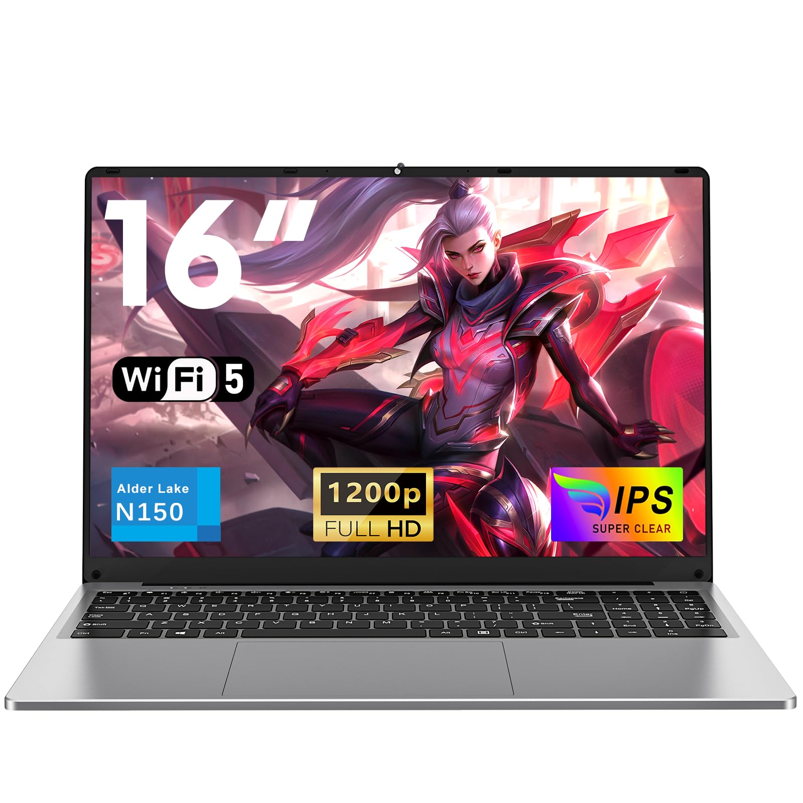 15.6 Inch Laptop with 4425Y Processor, 16GB RAM 512GB SSD Laptop 2026 Computer Pc, FHD 1920 x 1080P, 5000 MAh/38.5Wh, TF Card, Webcam, Touchpad, Student/Home/Business — view 10
