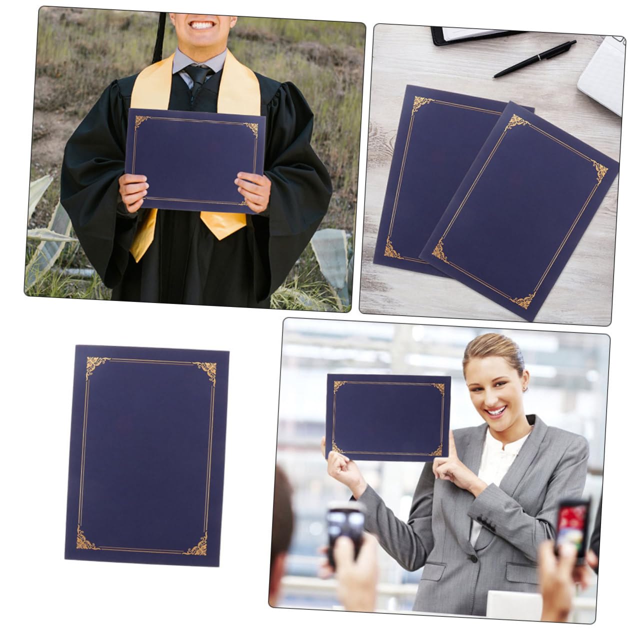 OSALADI 20pièces Porte-certificats Papier Couvertures de Protection pour Diplômes et Documents Lot de Pochettes Pliables pour Certificats Honneur