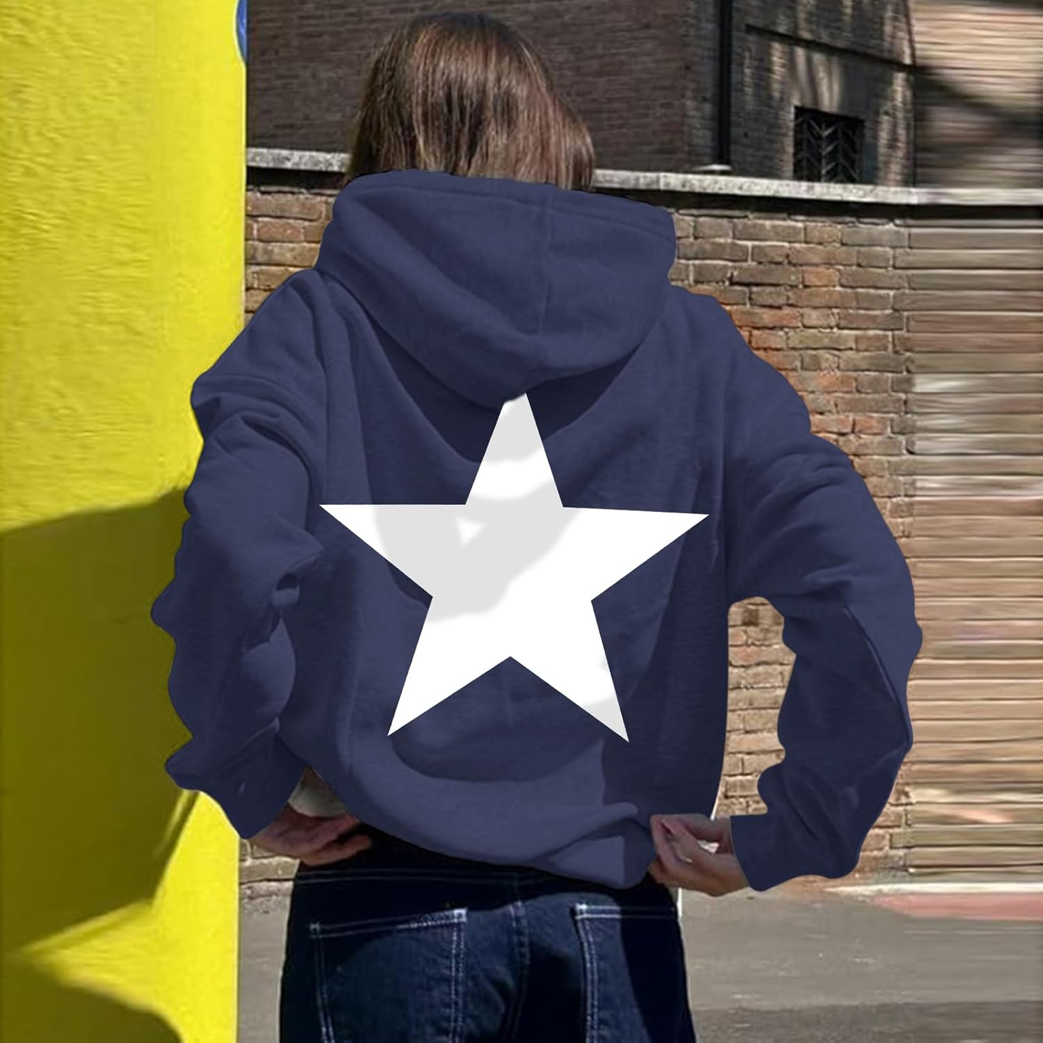 Tuislay Y2k Star Graphic Hoodie Oversized Streetwear Hoodies For Women Vintage Aesthetic Hooded Sweatshirts Pullover Unisex - Image 4