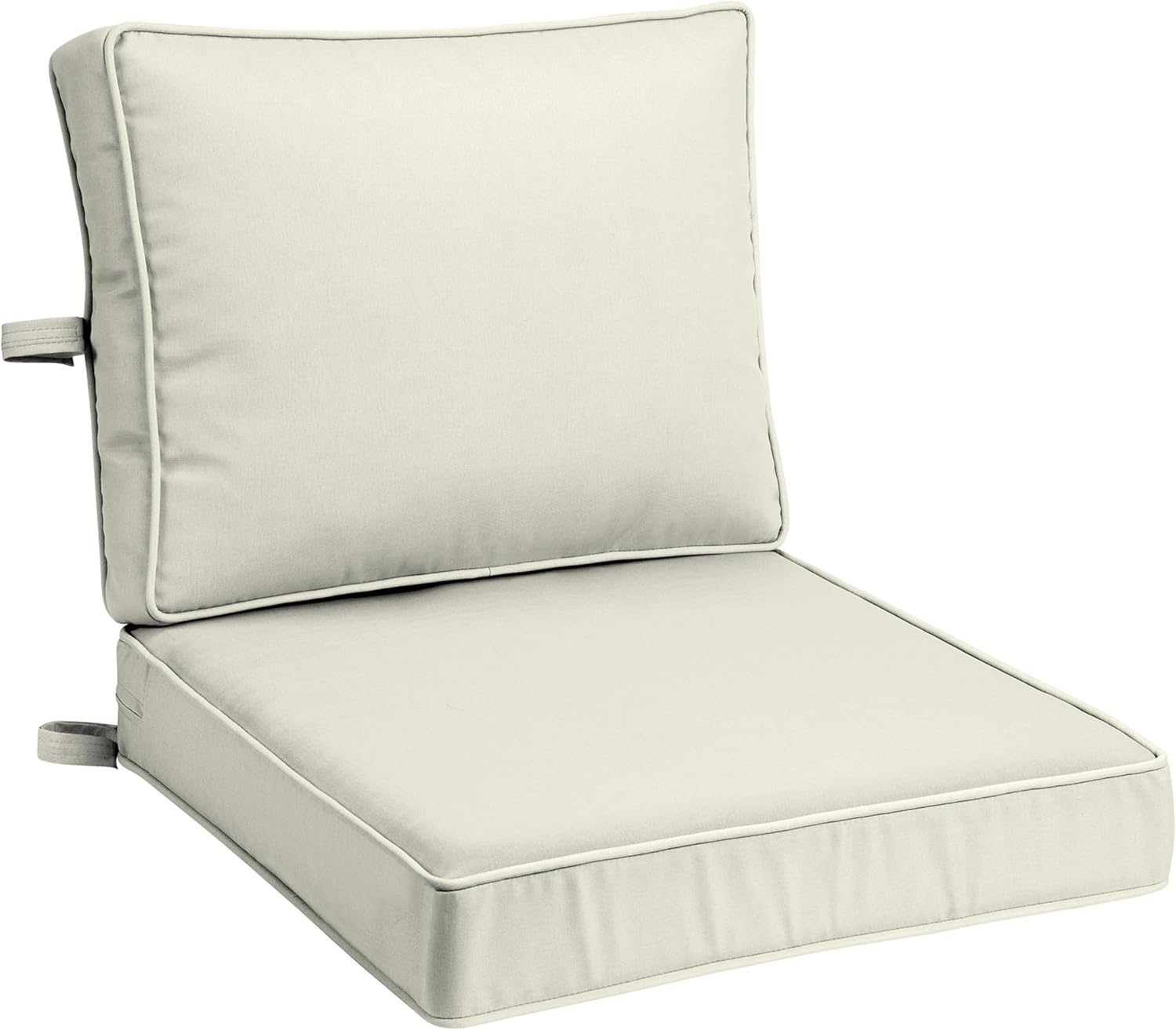Arden 24 X 24 Luxury Foam Outdoor Double Welted Deep Seat Cushion Set, Made with PROFOAM, Performance Fabric, Rain-Proof, Fade Resistant, Cream Woven Solid