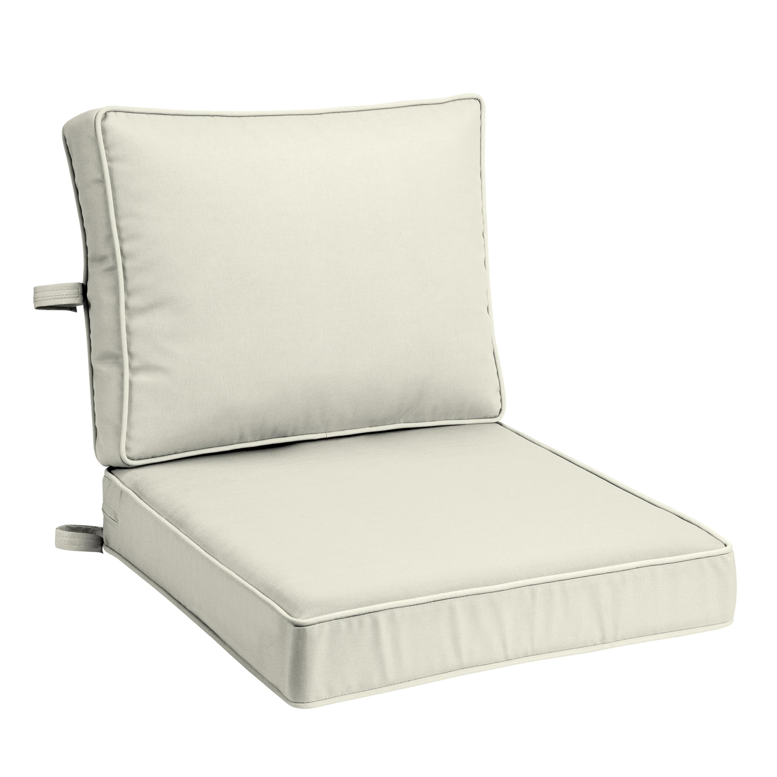 Arden Foam Outdoor Double Welted Deep Seat Cushion Set, 24 x 24, Made with ProFoam, Rain-Proof, Fade Resistant, Cream Woven Solid-image-30