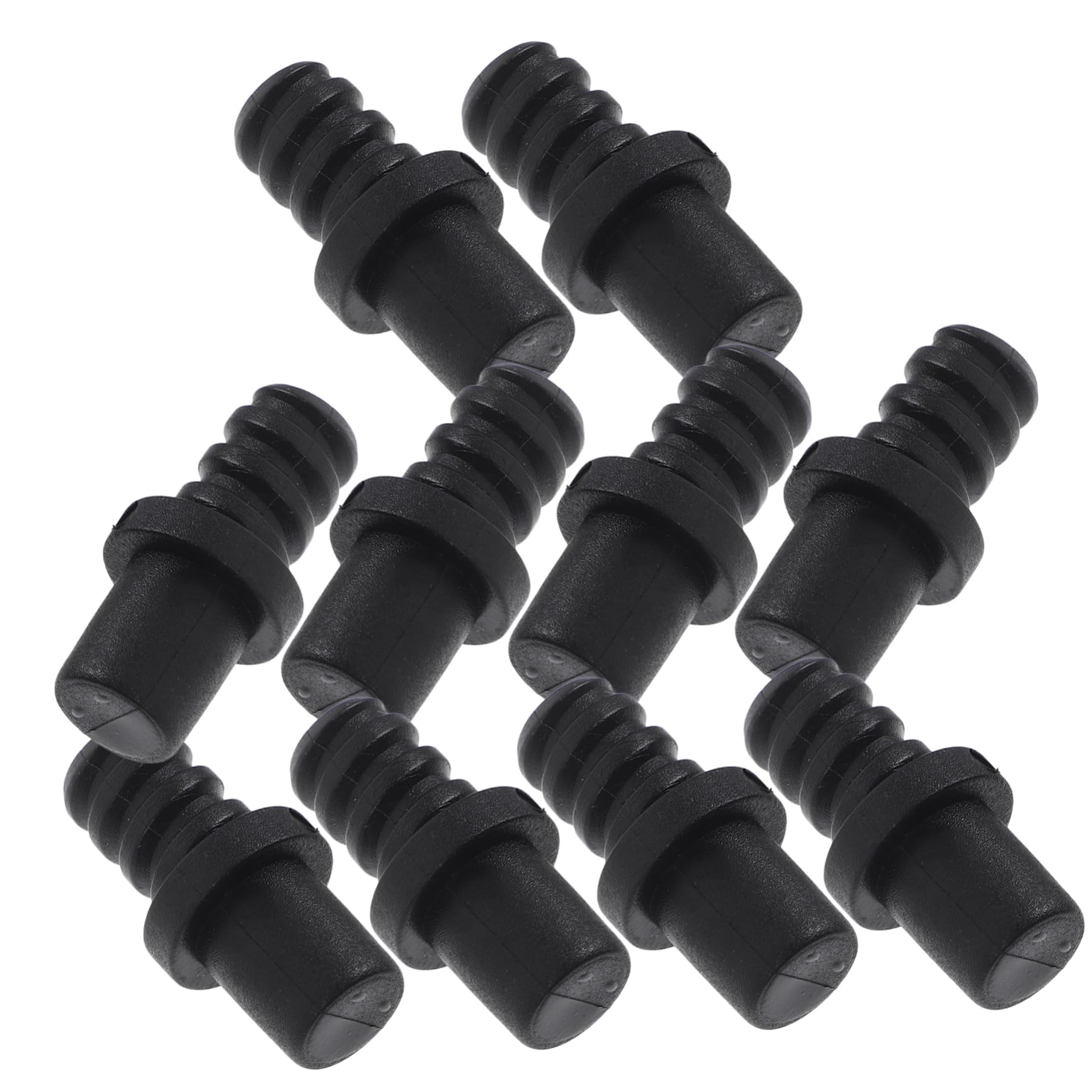 FRCOLOR Connecteur pour Brosse de Toilette 16 Mm Filetage Auto-bloquant en Pp Noir, Adaptateur de Manche Robuste pour Nettoyage Salle de Bain, Kit de 10 Pièces de Rechange Polyvalentes