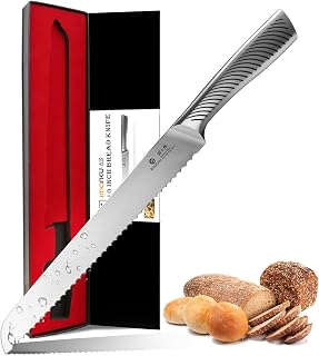 imarku 10 Inch Serrated Bread Knife - Japanese High Carbon Stainless Steel, Razor Sharp for Bread, Bagels, Cakes