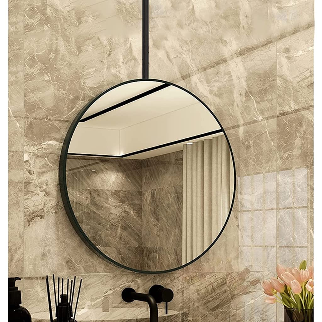 Miroir flottant noir avec tige de suspension pour décoration moderne