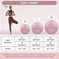 Vista 5 de APEXUP Pelota de yoga (M (19 "~22) 21.7 in + correa de tobillo para máquina de cable